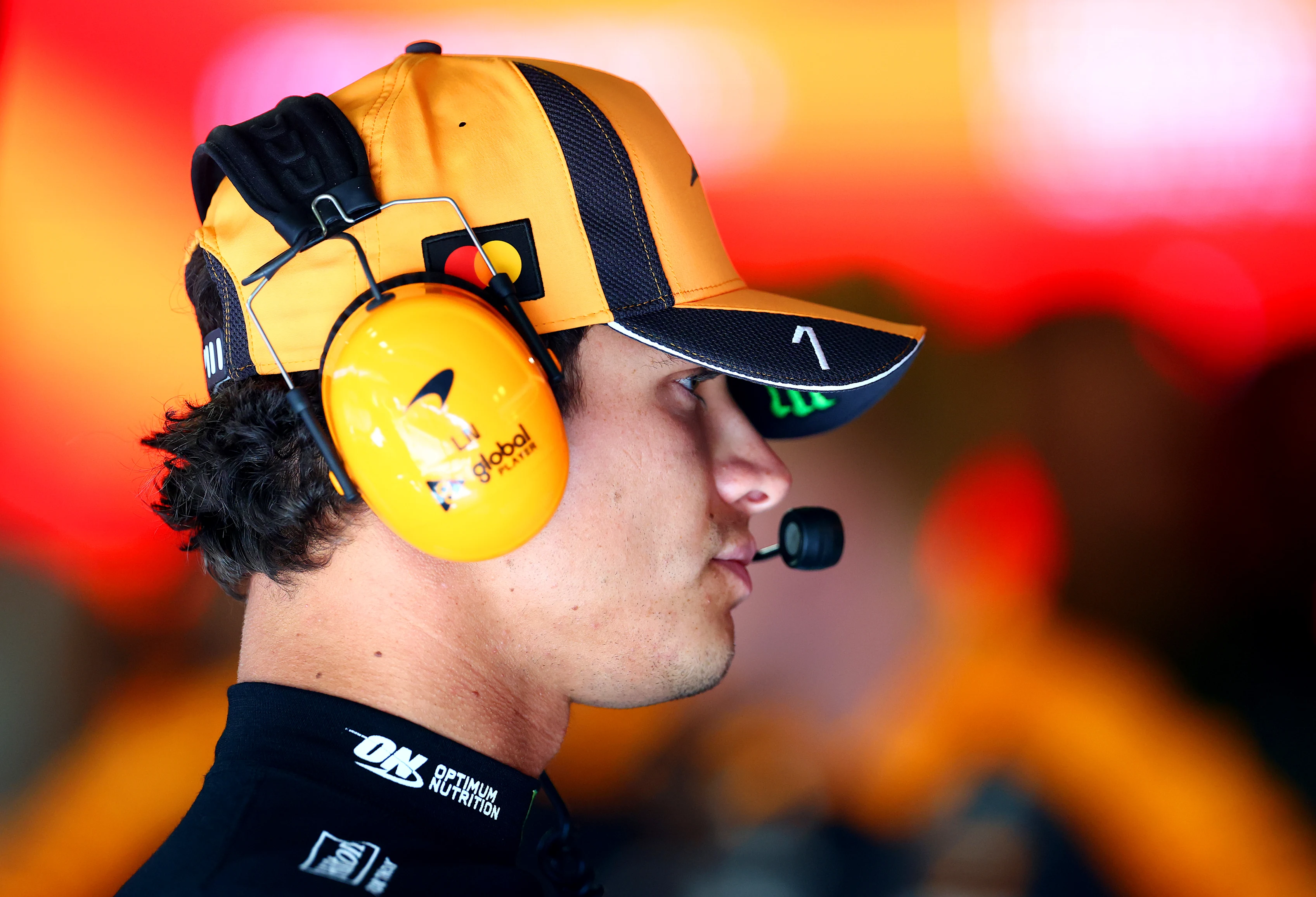 MONZA, ITALY - SEPTEMBER 05: Lando Norris of Great Britain and McLaren looks on in the garage