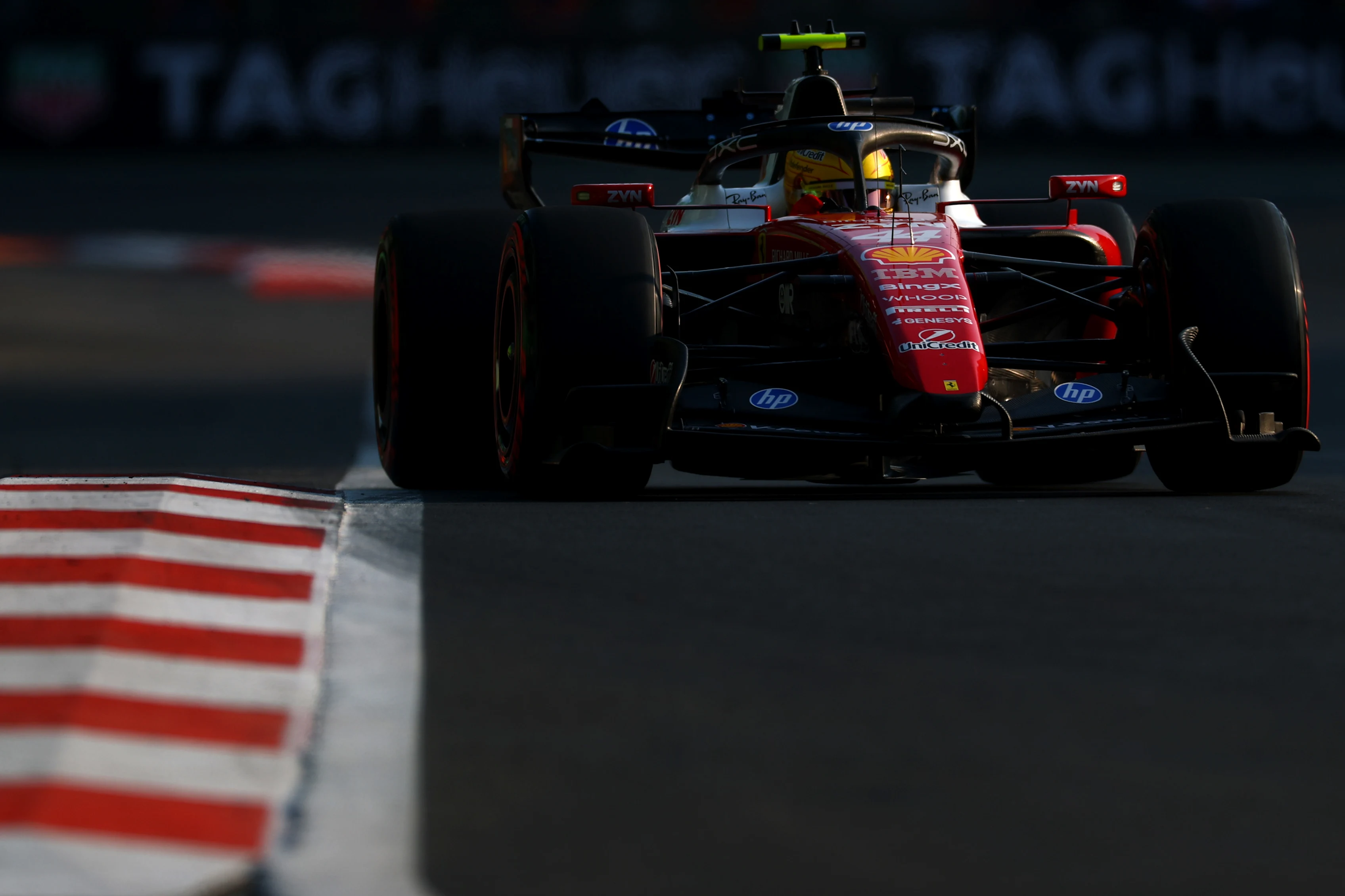 MEXICO CITY, MEXICO - OCTOBER 30: Lewis Hamilton of Great Britain driving the (44) Scuderia Ferrari