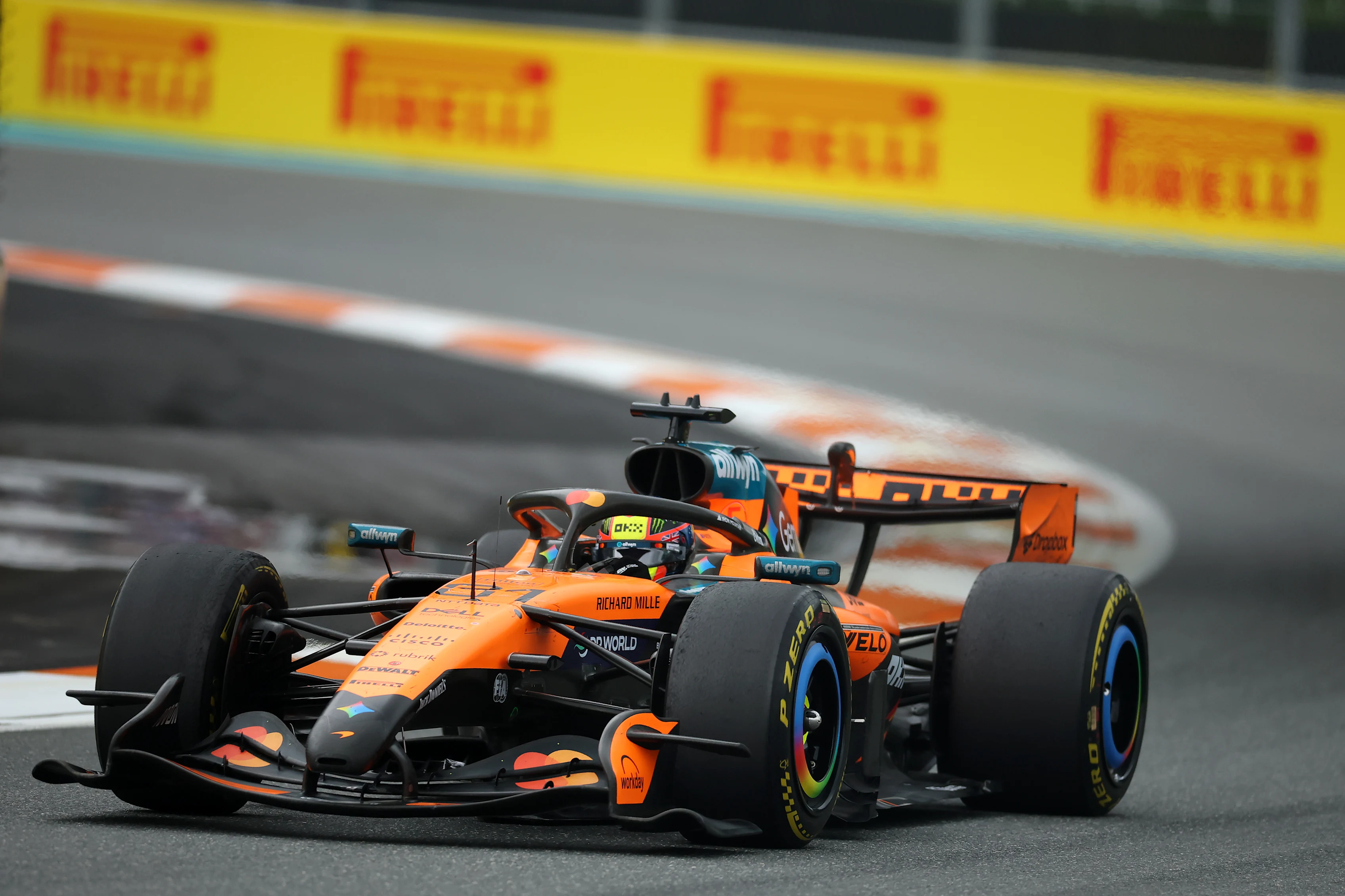 MIAMI, FLORIDA - MAY 03: Oscar Piastri of Australia driving the (81) McLaren MCL40 Mercedes on