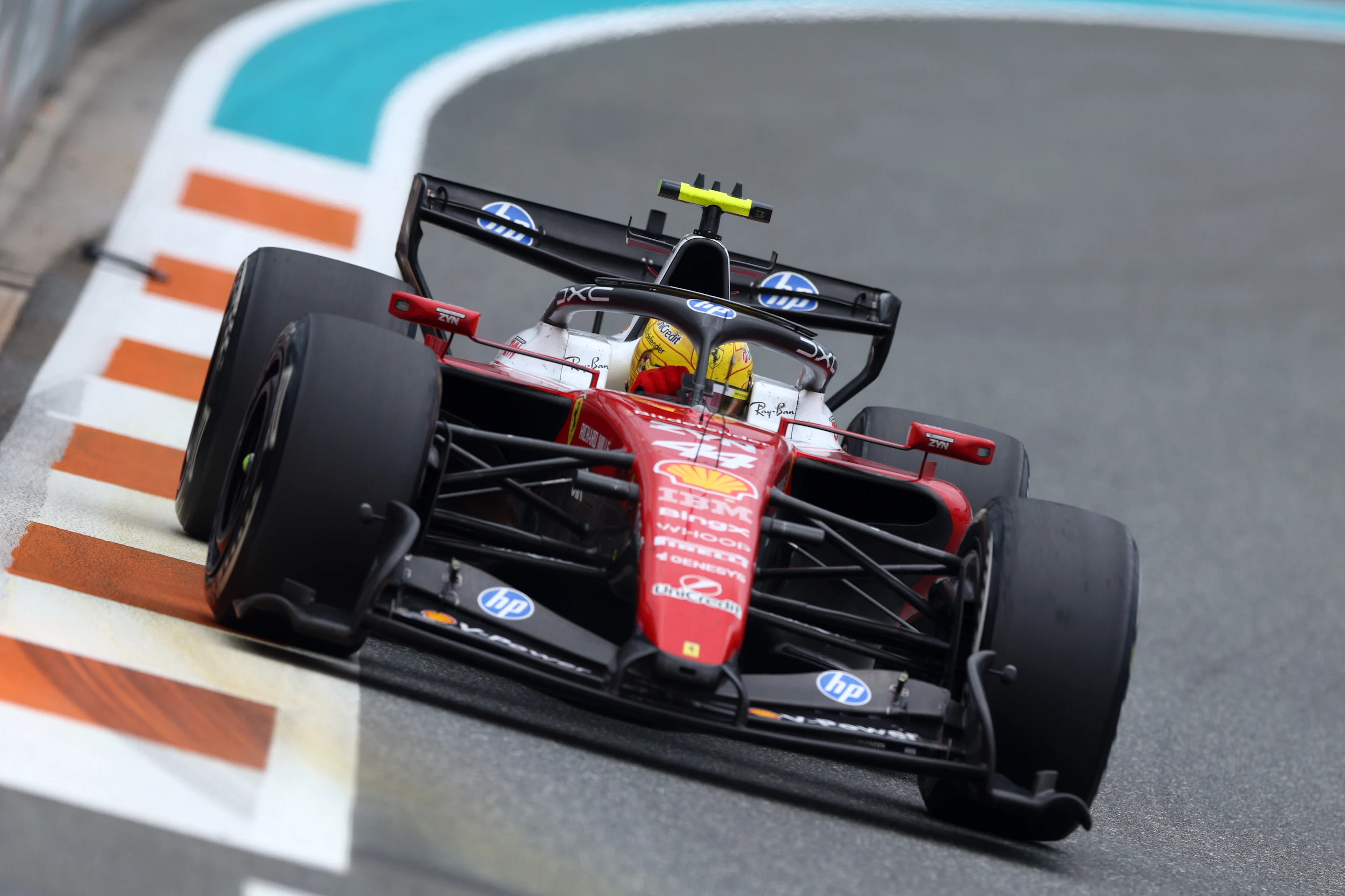 MIAMI, FLORIDA - MAY 03: Lewis Hamilton of Great Britain driving the (44) Scuderia Ferrari SF-26 on
