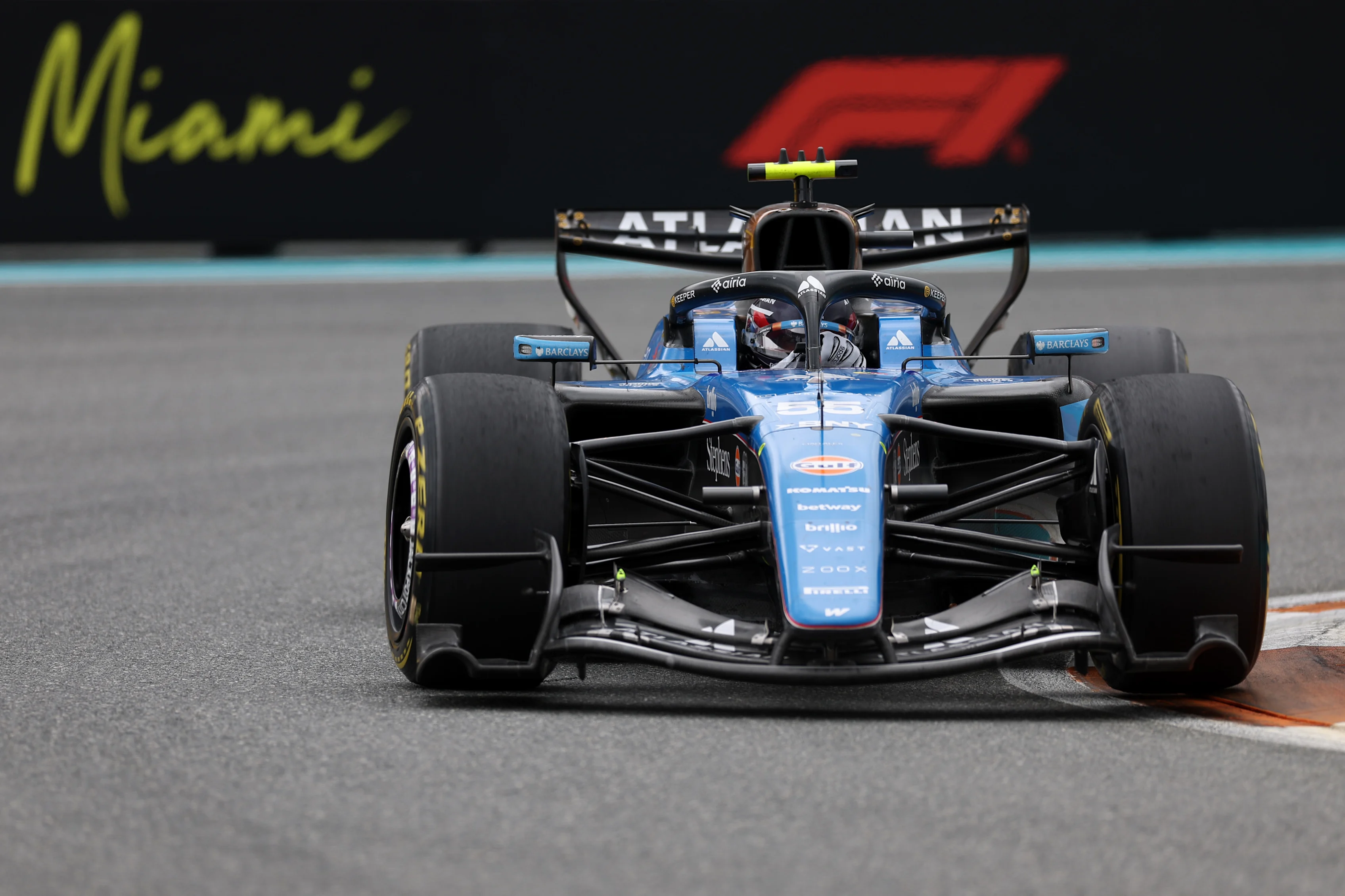 MIAMI, FLORIDA - MAY 03: Carlos Sainz of Spain driving the (55) Williams FW48 Mercedes on track