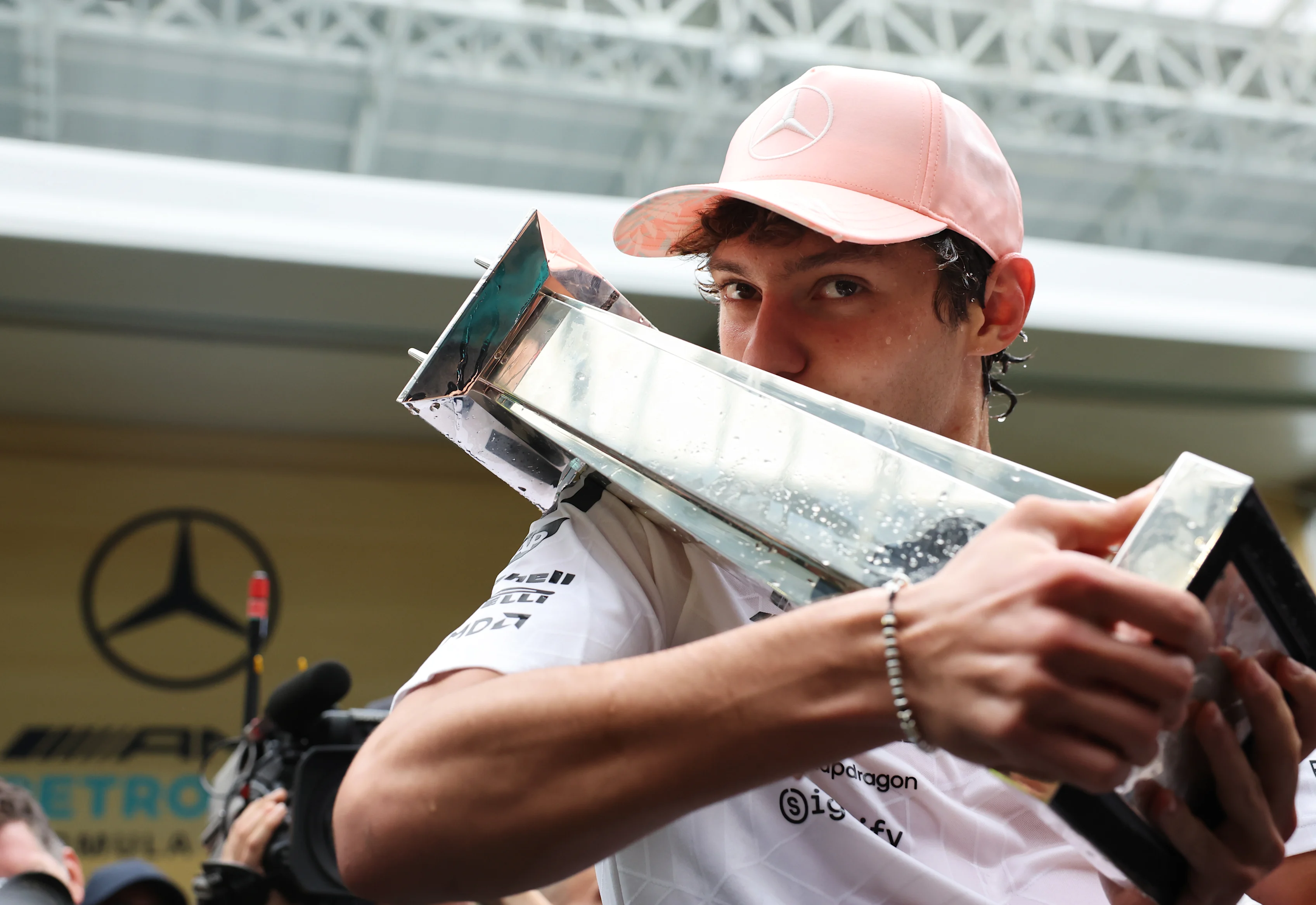 MIAMI, FLORIDA - MAY 03: Race winner Andrea Kimi Antonelli of Italy and Mercedes AMG Petronas F1