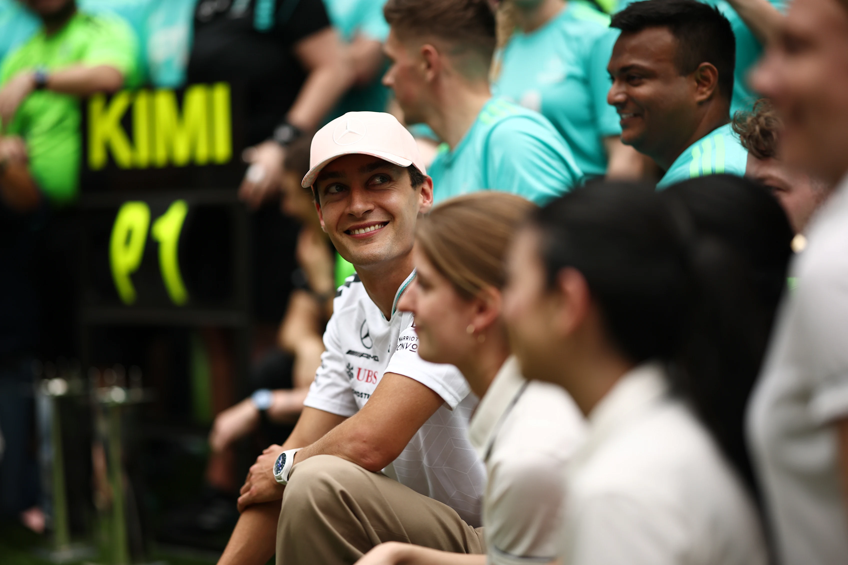 MIAMI, FLORIDA - MAY 03: Fourth placed George Russell of Great Britain and Mercedes AMG Petronas F1