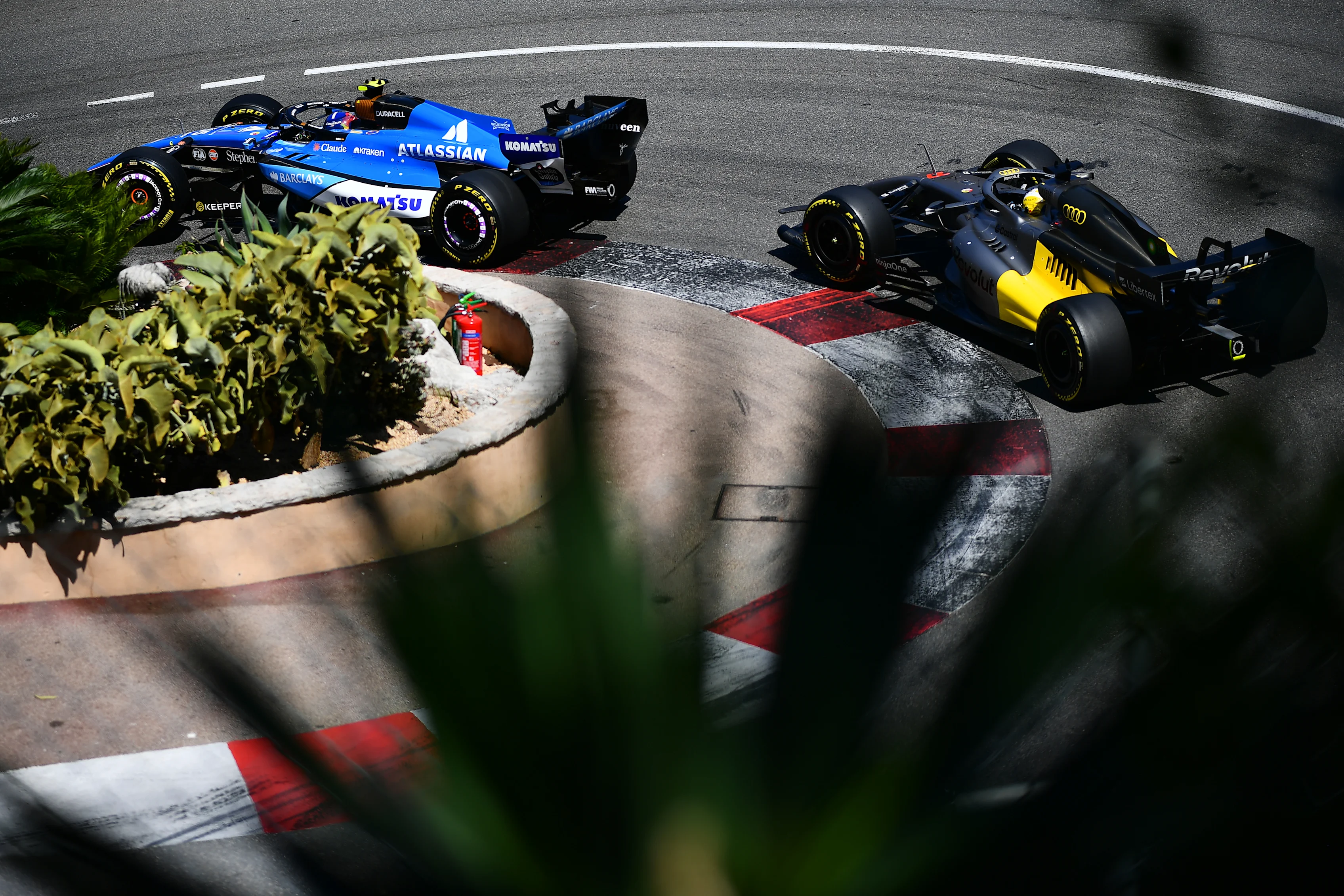 MONTE-CARLO, MONACO - JUNE 07: Carlos Sainz of Spain driving the (55) Williams FW48 Mercedes leads