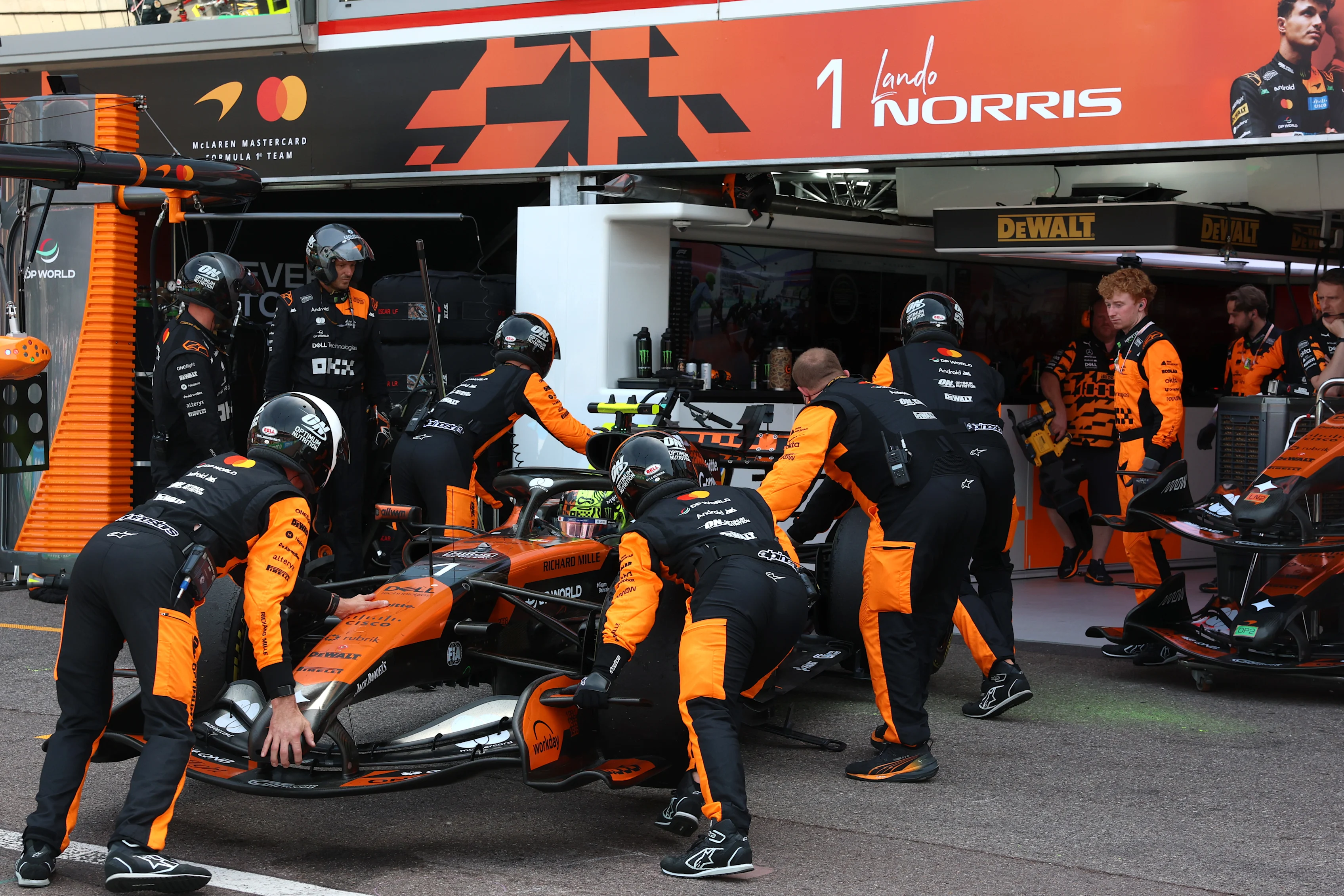 MONTE-CARLO, MONACO - JUNE 07: Lando Norris of Great Britain and McLaren retires to the garage