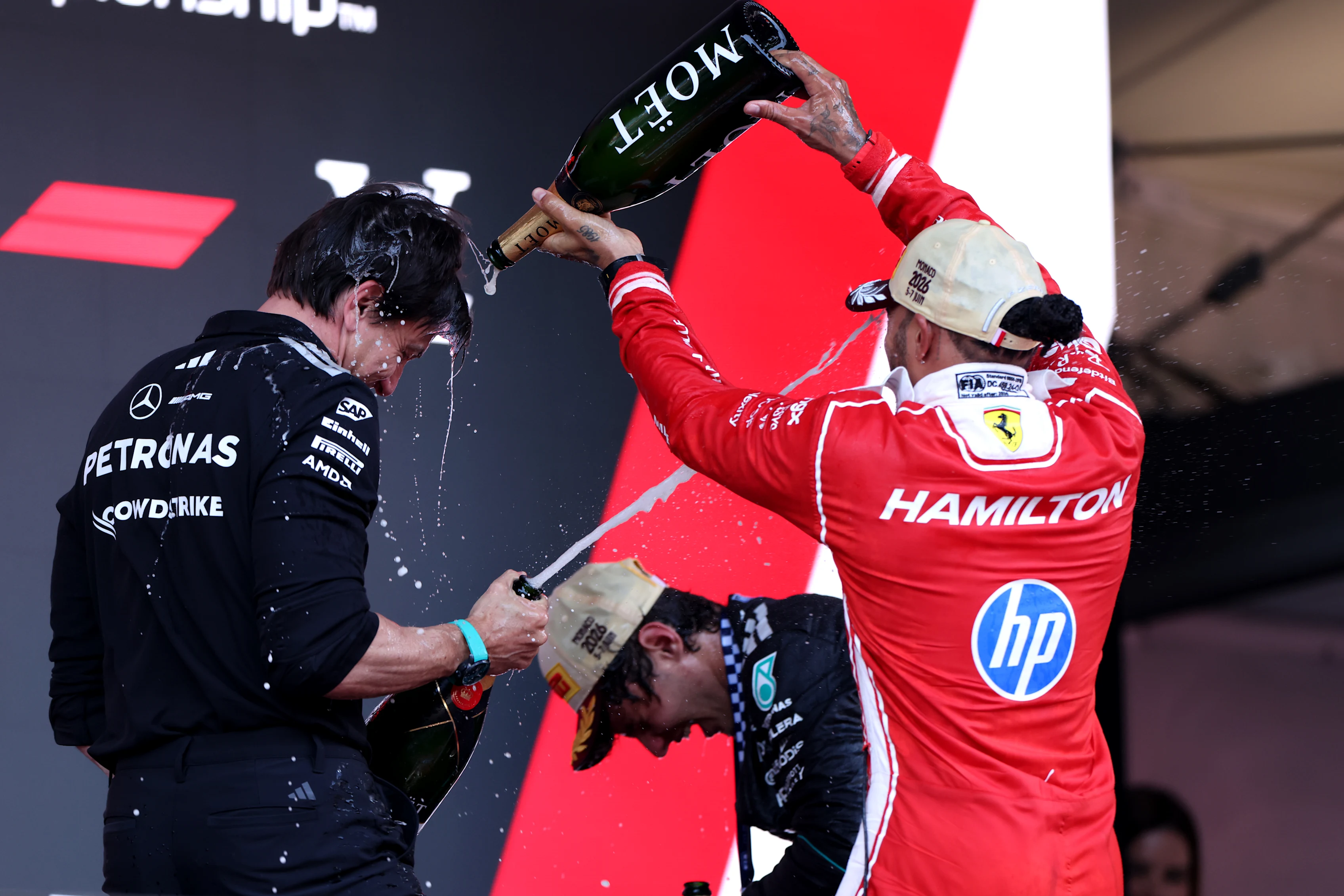 MONTE-CARLO, MONACO - JUNE 07: Race winner Andrea Kimi Antonelli of Italy and Mercedes AMG Petronas