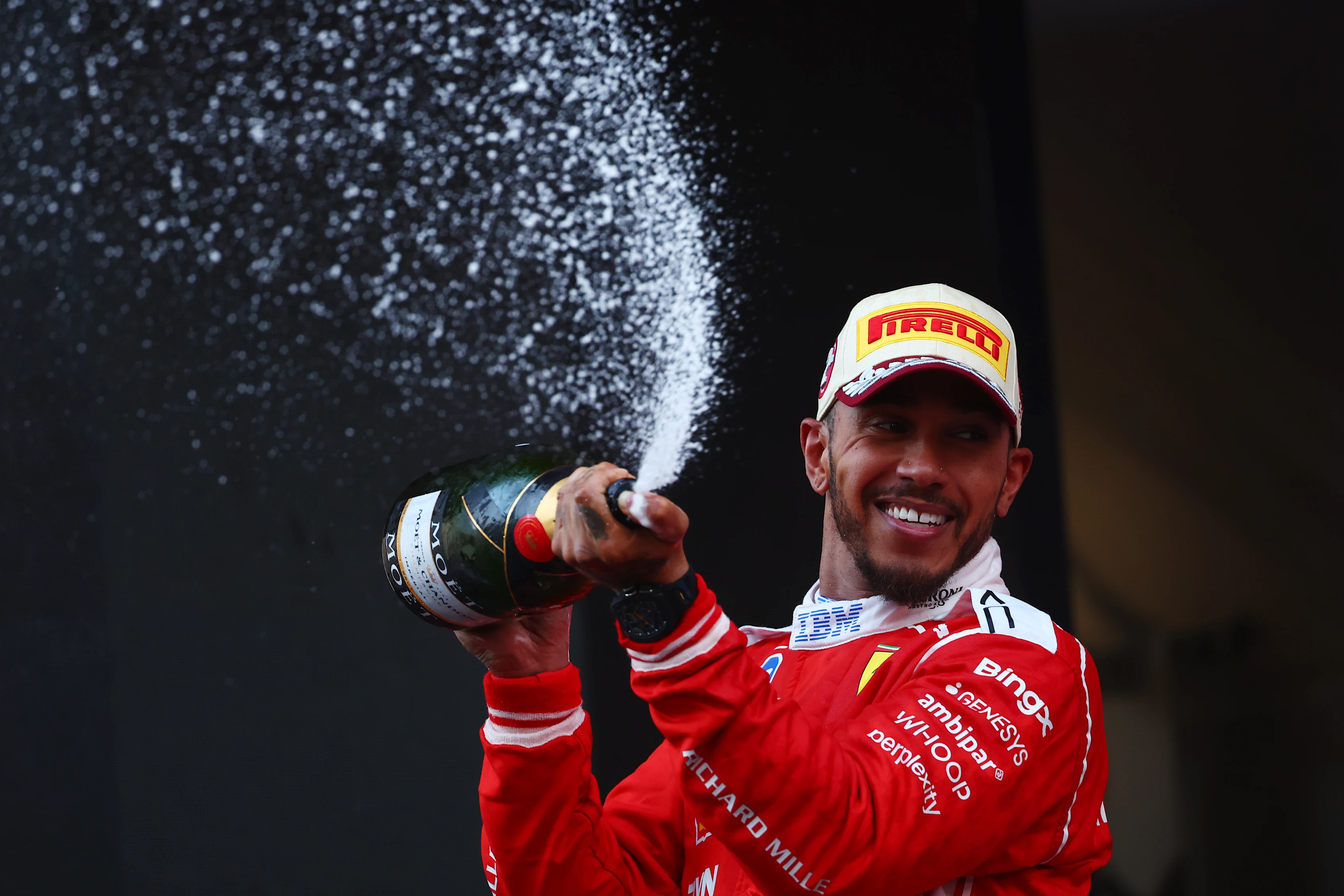 MONTE-CARLO, MONACO - JUNE 07: Second placed Lewis Hamilton of Great Britain and Scuderia Ferrari