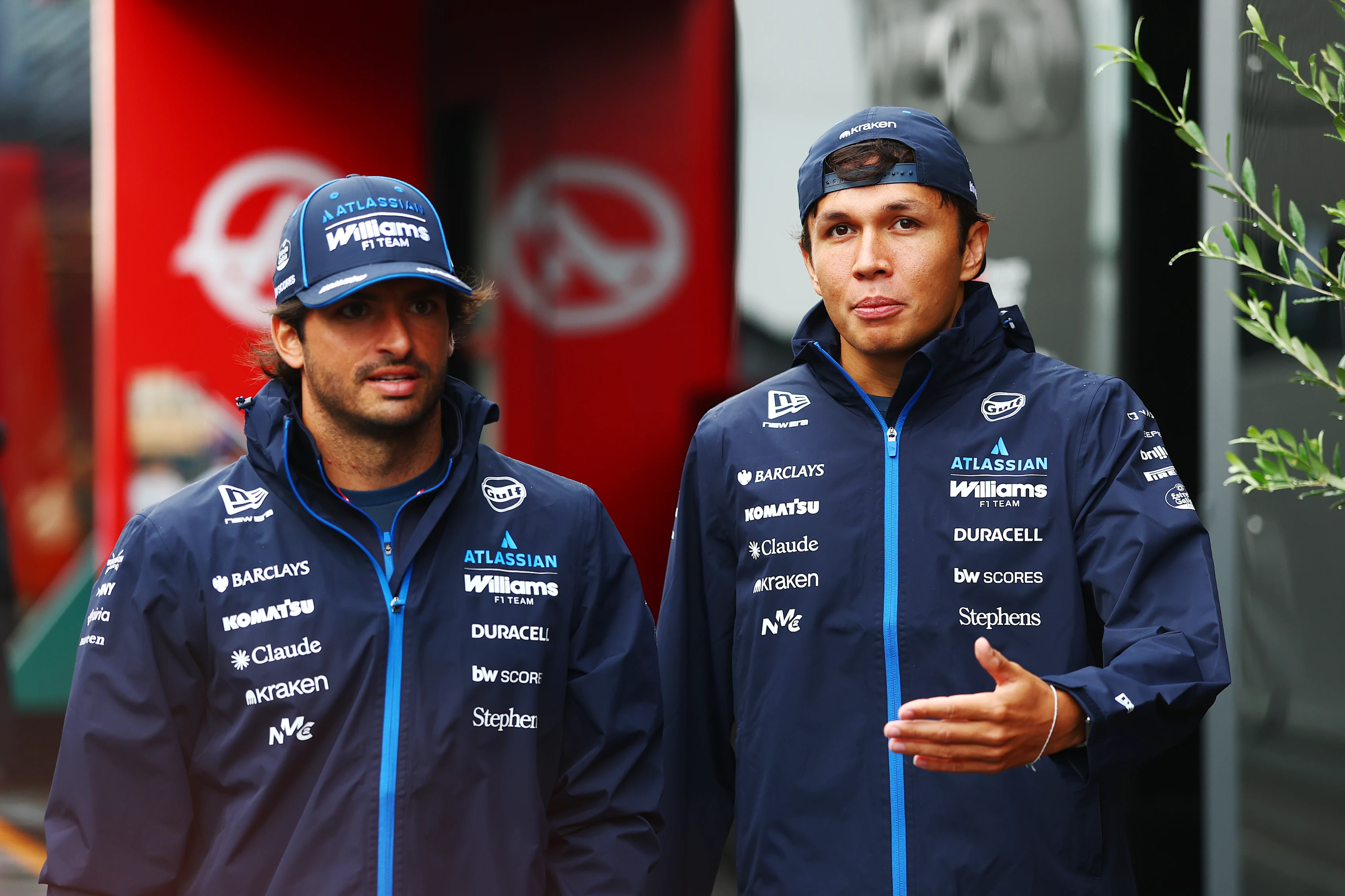 ZANDVOORT, NETHERLANDS - AUGUST 21: Carlos Sainz of Spain and Williams and Alexander Albon of