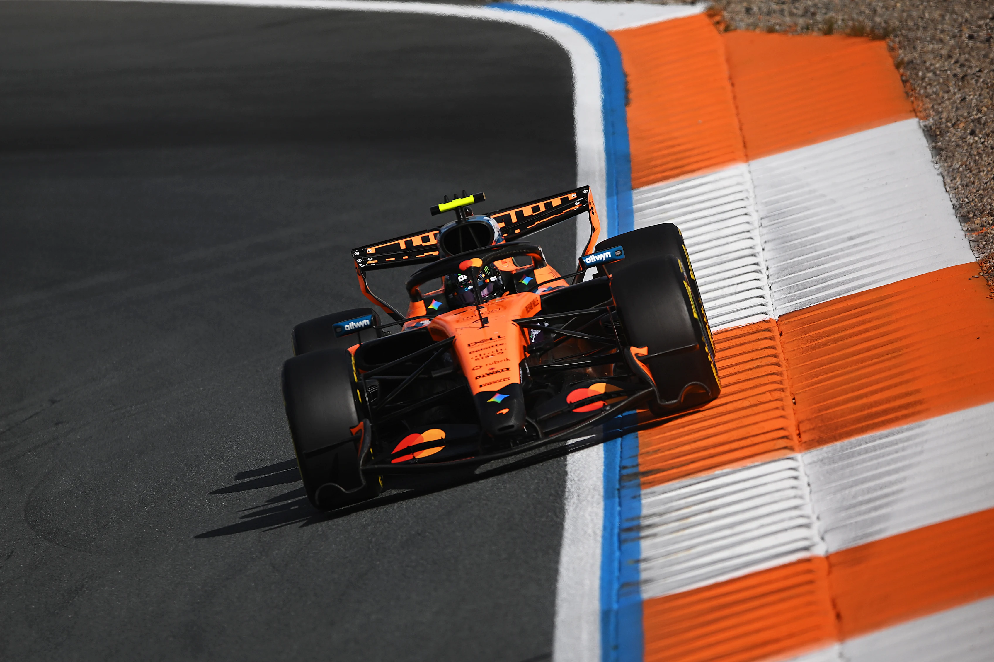 ZANDVOORT, NETHERLANDS - AUGUST 21: Lando Norris of Great Britain driving the (1) McLaren MCL40