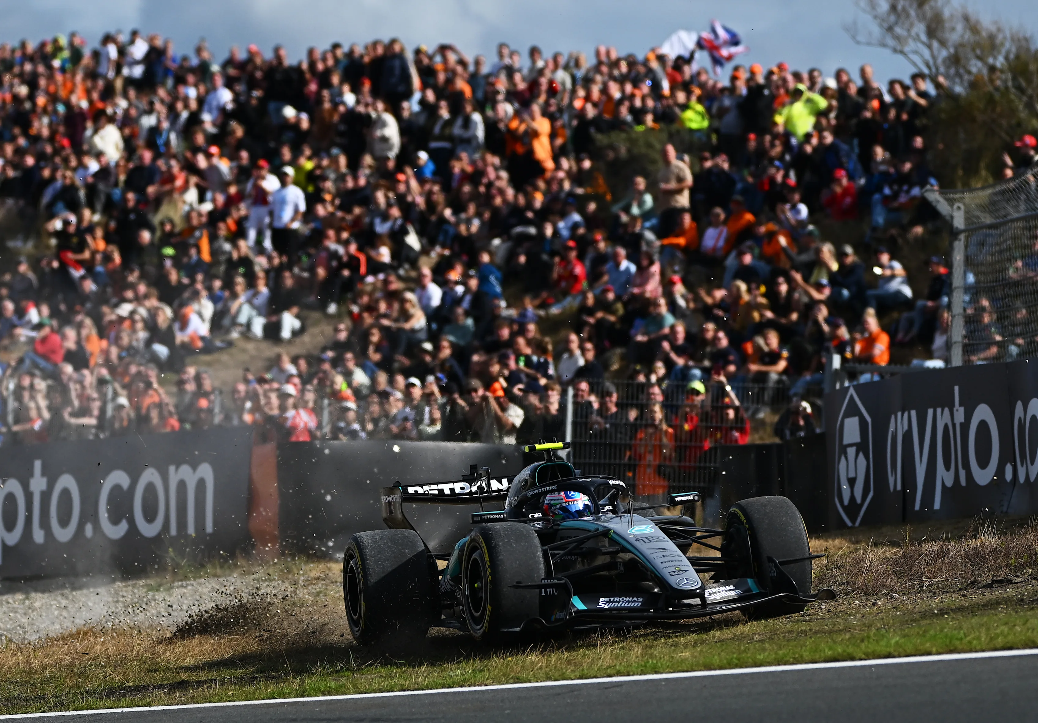 ZANDVOORT, NETHERLANDS - AUGUST 21: Andrea Kimi Antonelli of Italy driving the (12) Mercedes AMG