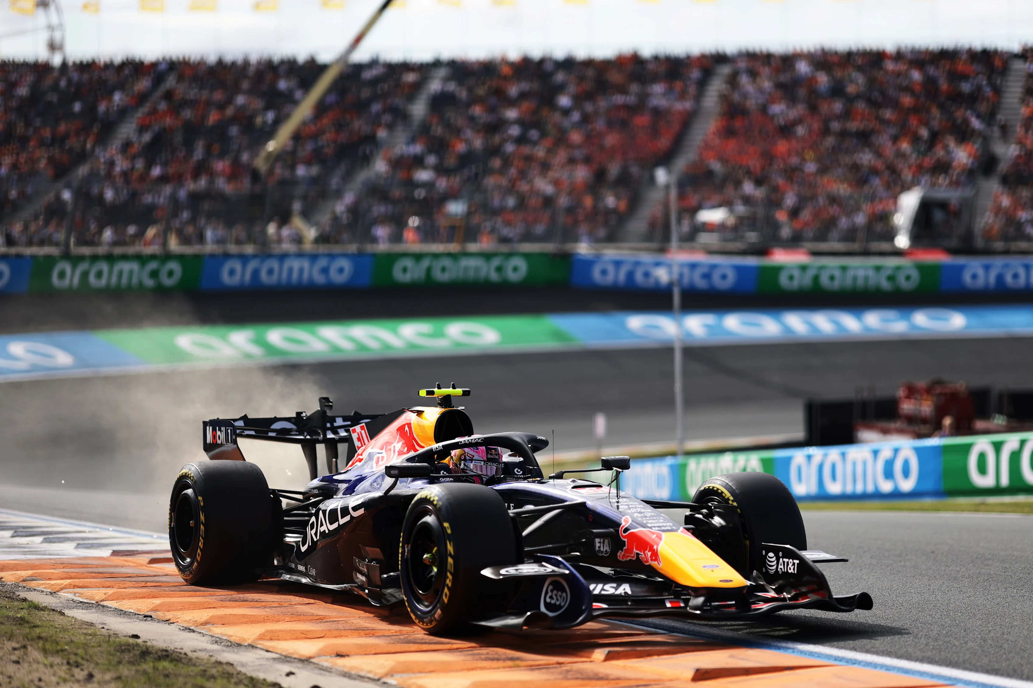 ZANDVOORT, NETHERLANDS - AUGUST 21: Liam Lawson of New Zealand driving the (30) Oracle Red Bull