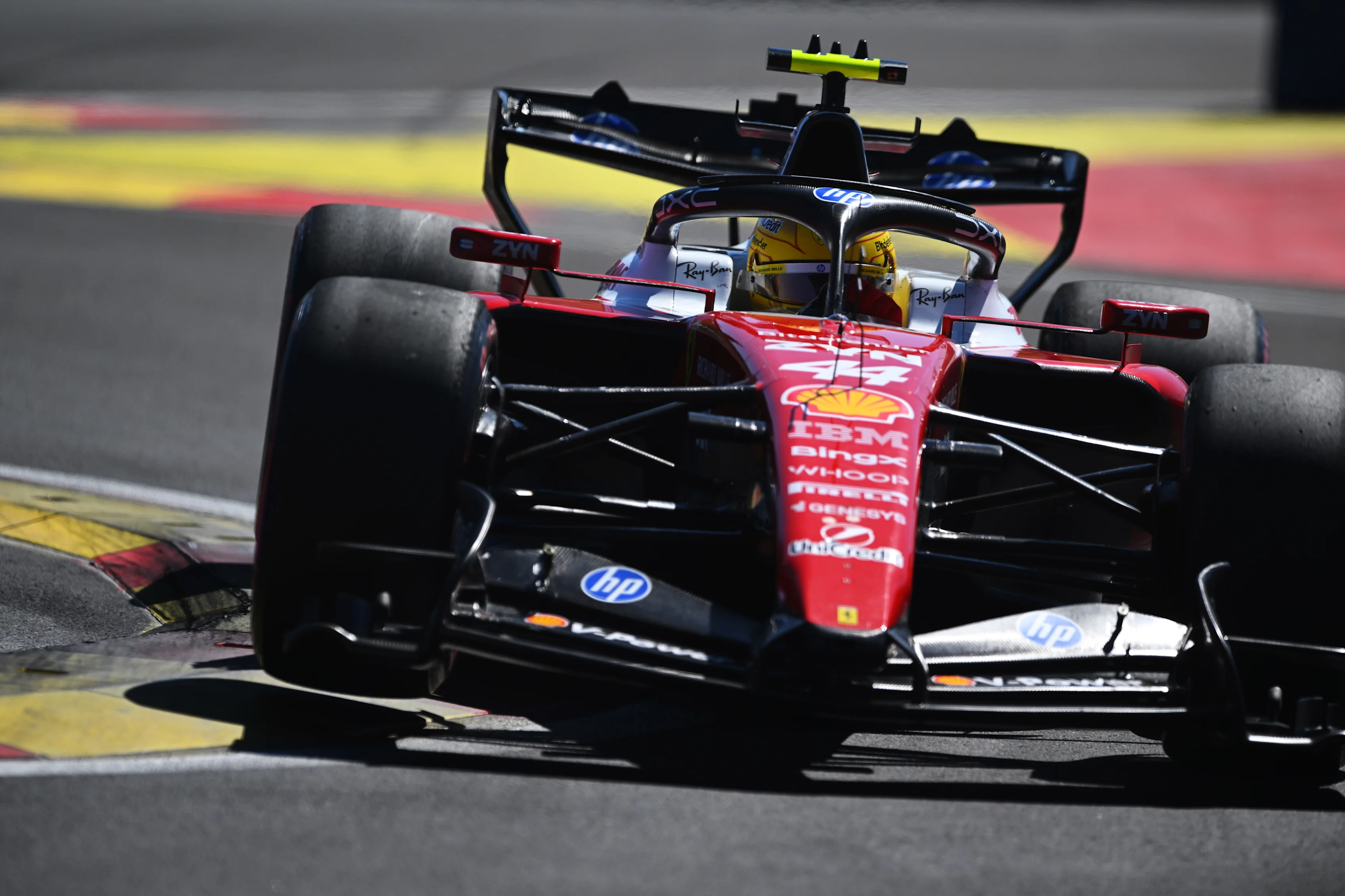 MADRID, SPAIN - SEPTEMBER 13: Lewis Hamilton of Great Britain driving the (44) Scuderia Ferrari