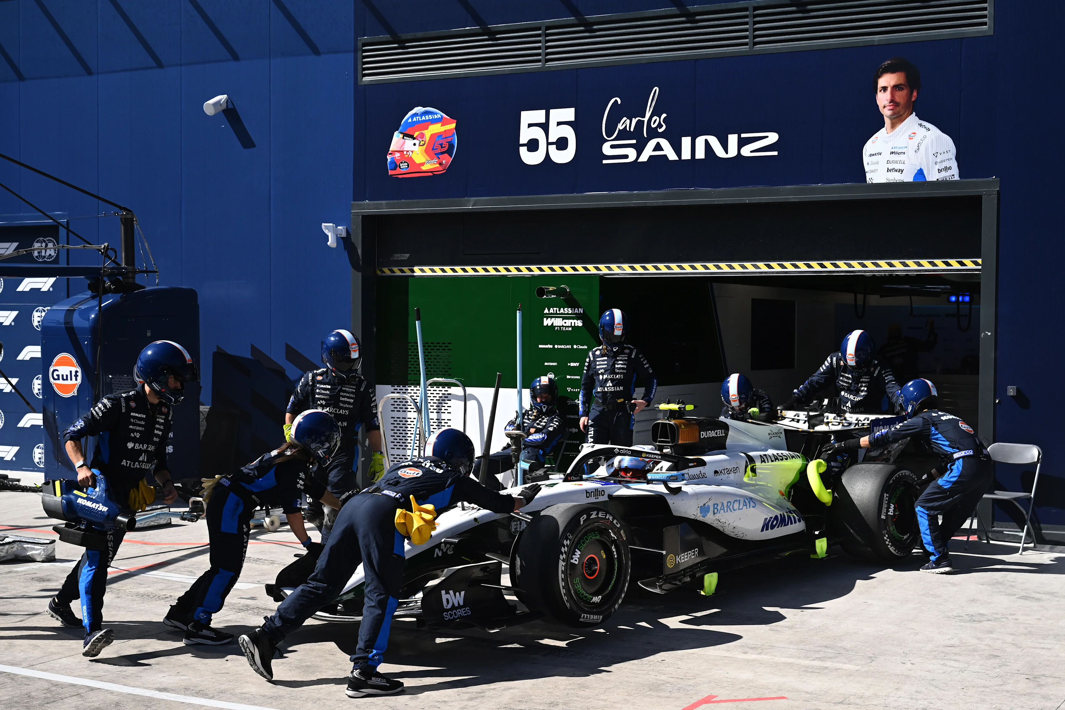 MADRID, SPAIN - SEPTEMBER 13: Carlos Sainz of Spain driving the (55) Williams FW48 Mercedes retires