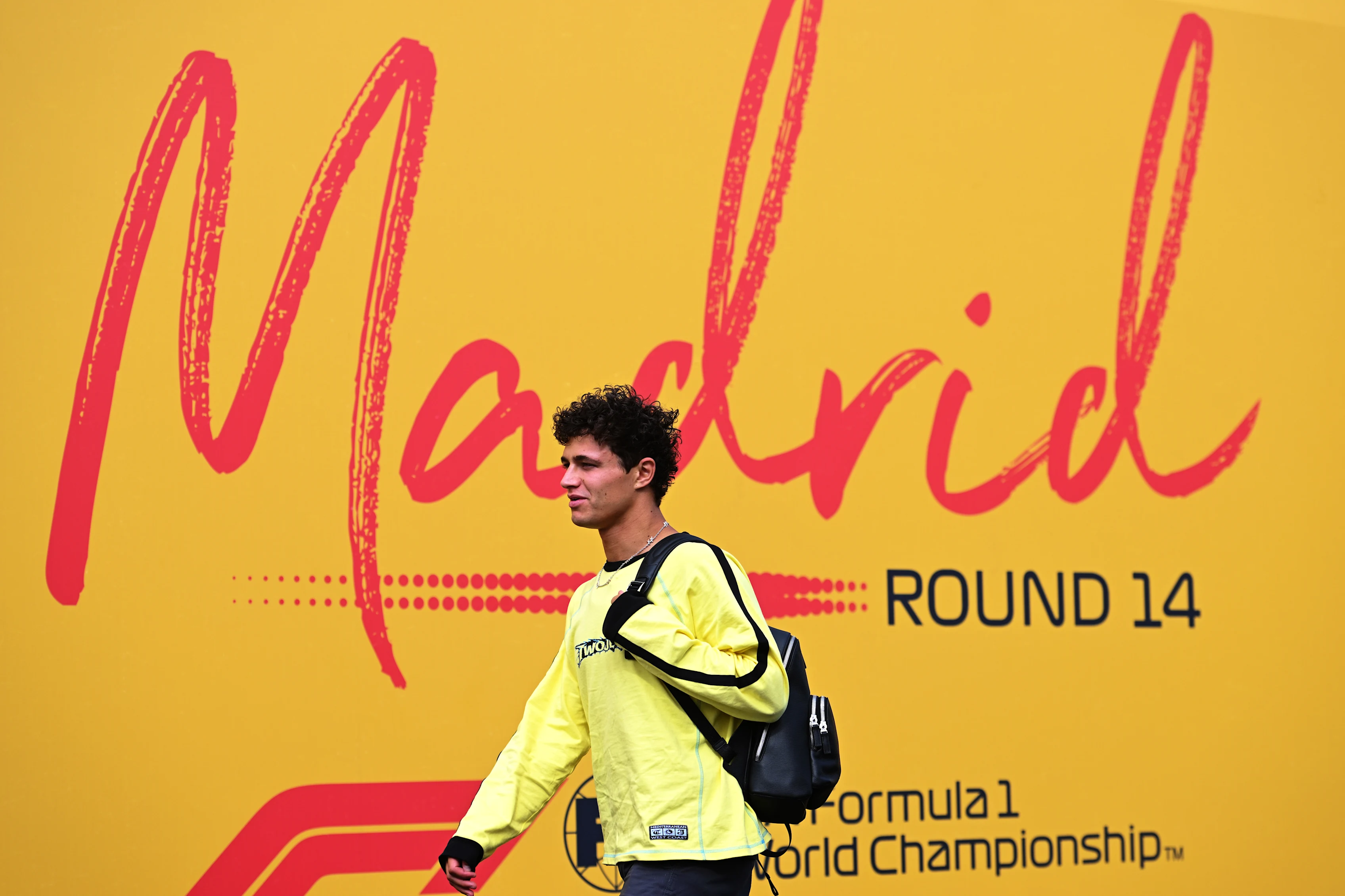 MADRID, SPAIN - SEPTEMBER 10: Lando Norris of Great Britain and McLaren arrives in the Paddock
