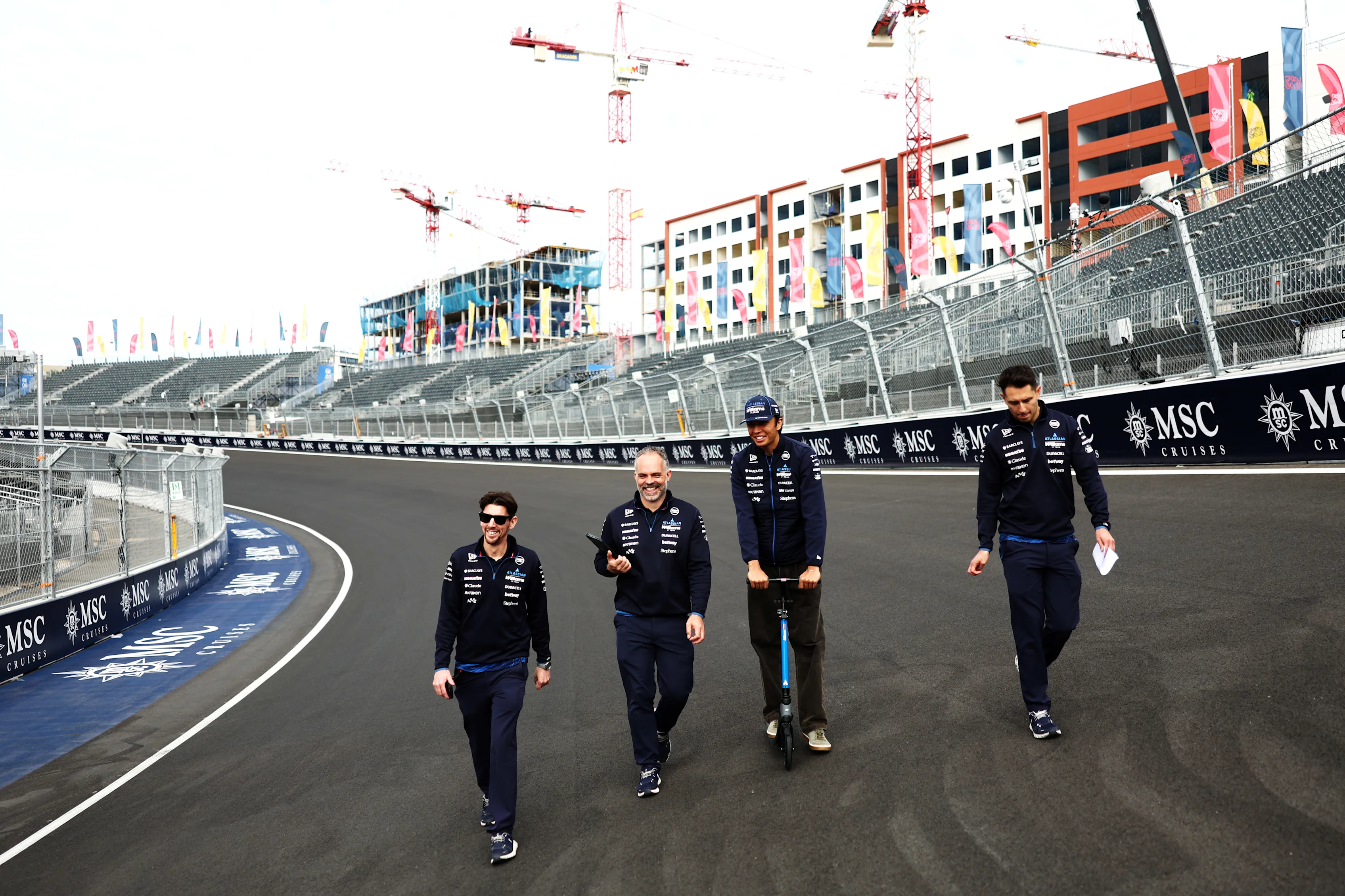 MADRID, SPAIN - SEPTEMBER 10: Alexander Albon of Thailand and Williams walks the track during