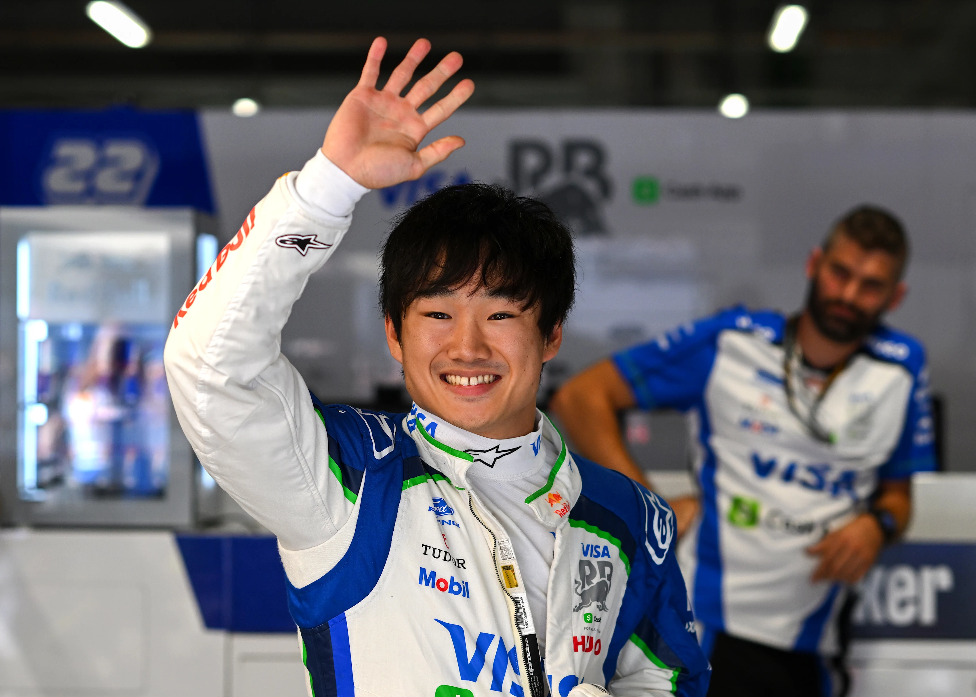 MADRID, SPAIN - SEPTEMBER 10: Yuki Tsunoda of Japan and Visa Cash App Racing Bulls looks on in the