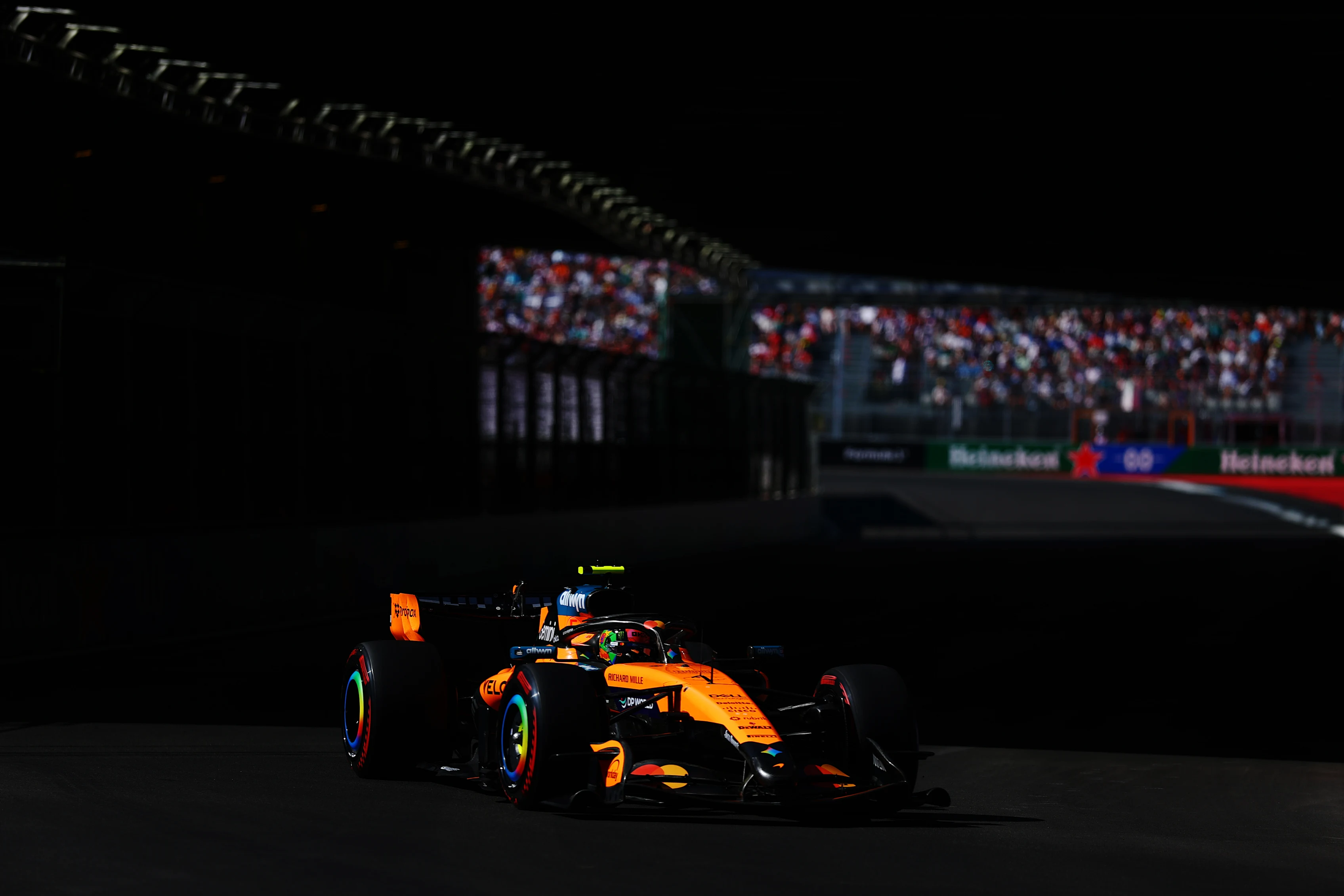 MADRID, SPAIN - SEPTEMBER 12: Lando Norris of Great Britain driving the (1) McLaren MCL40 Mercedes