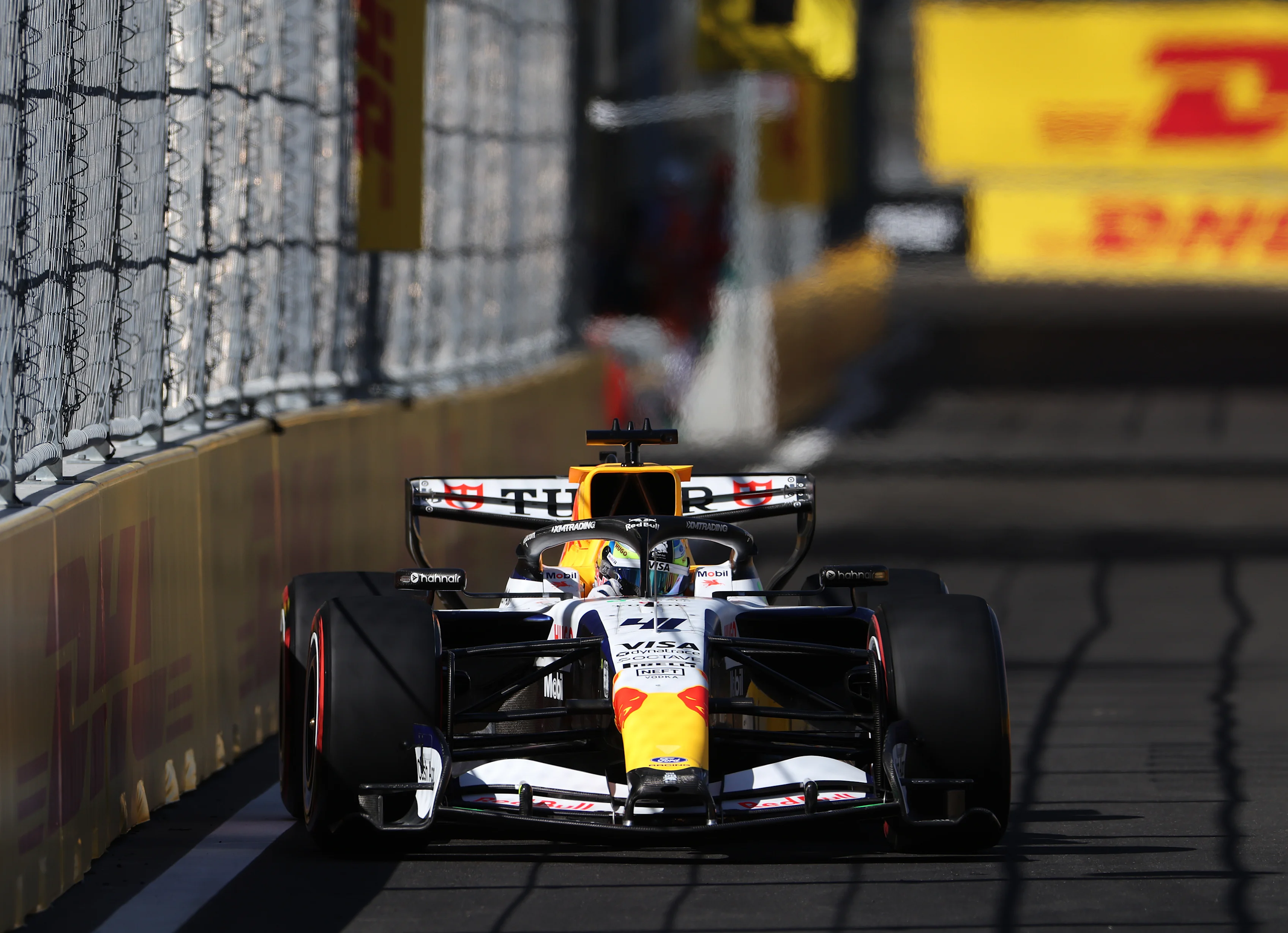 MADRID, SPAIN - SEPTEMBER 12: Arvid Lindblad of Great Britain driving the (41) Visa Cash App Racing
