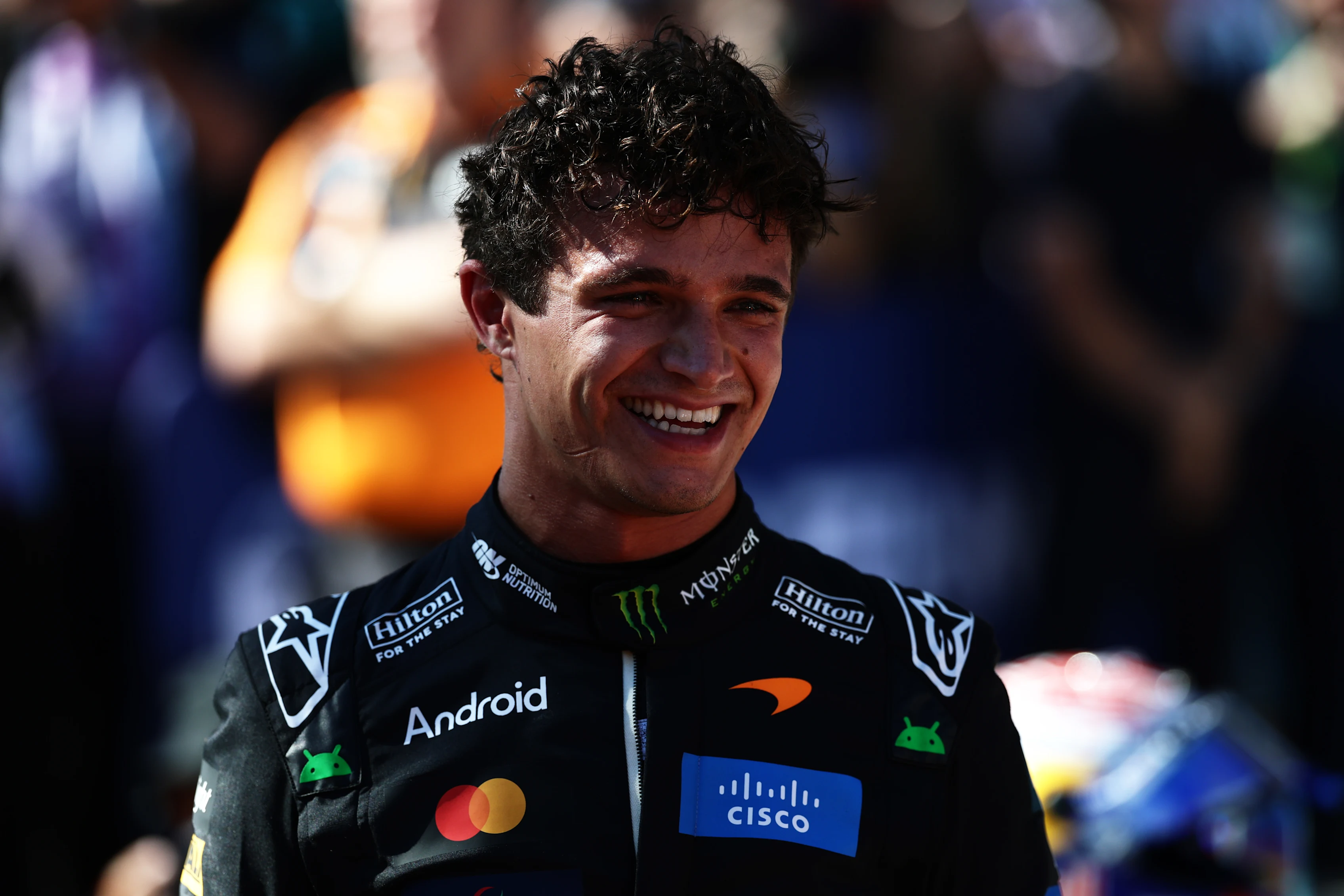 MADRID, SPAIN - SEPTEMBER 12: Pole position qualifier Lando Norris of Great Britain and McLaren