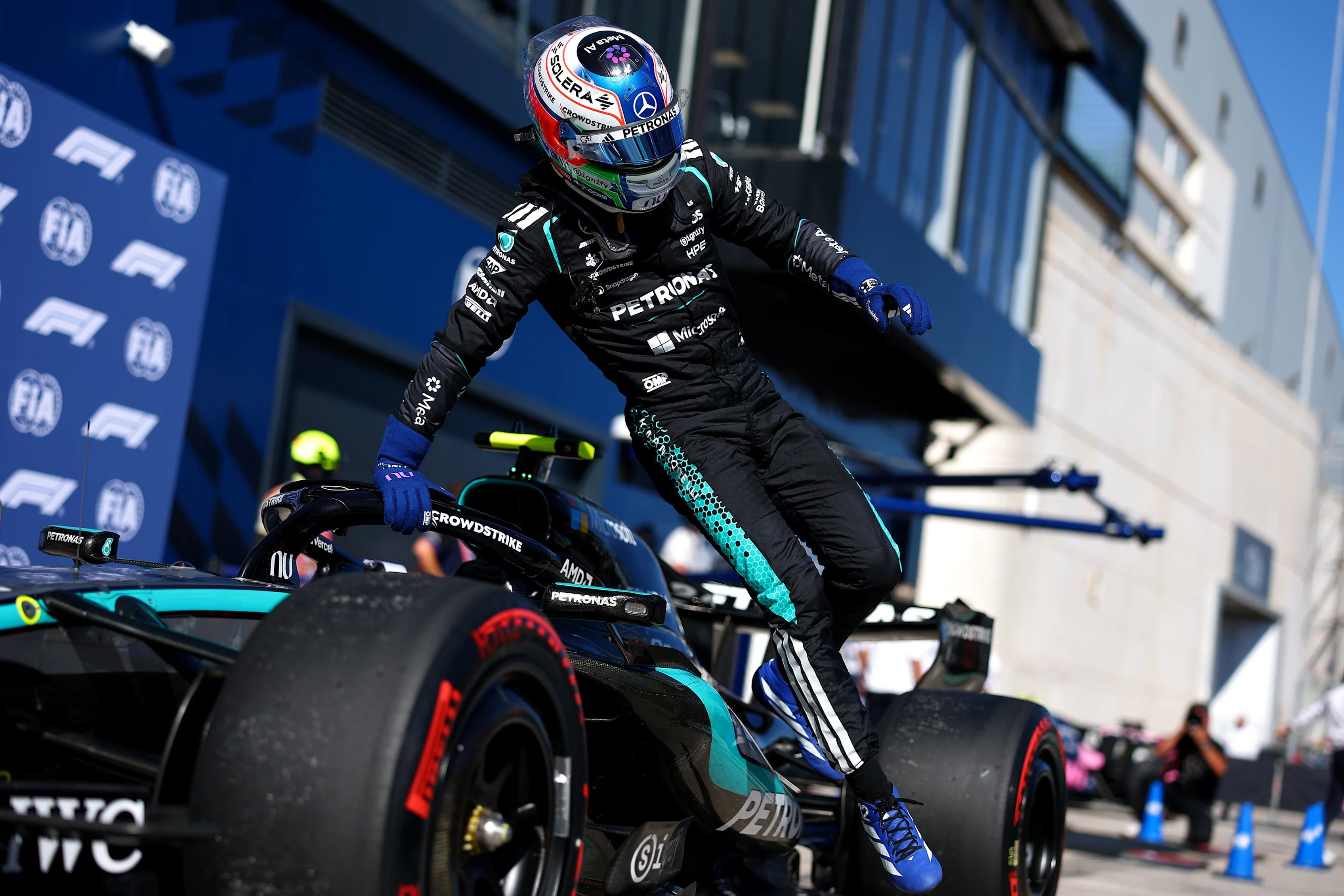 MADRID, SPAIN - SEPTEMBER 12: Second placed qualifier Andrea Kimi Antonelli of Italy and Mercedes