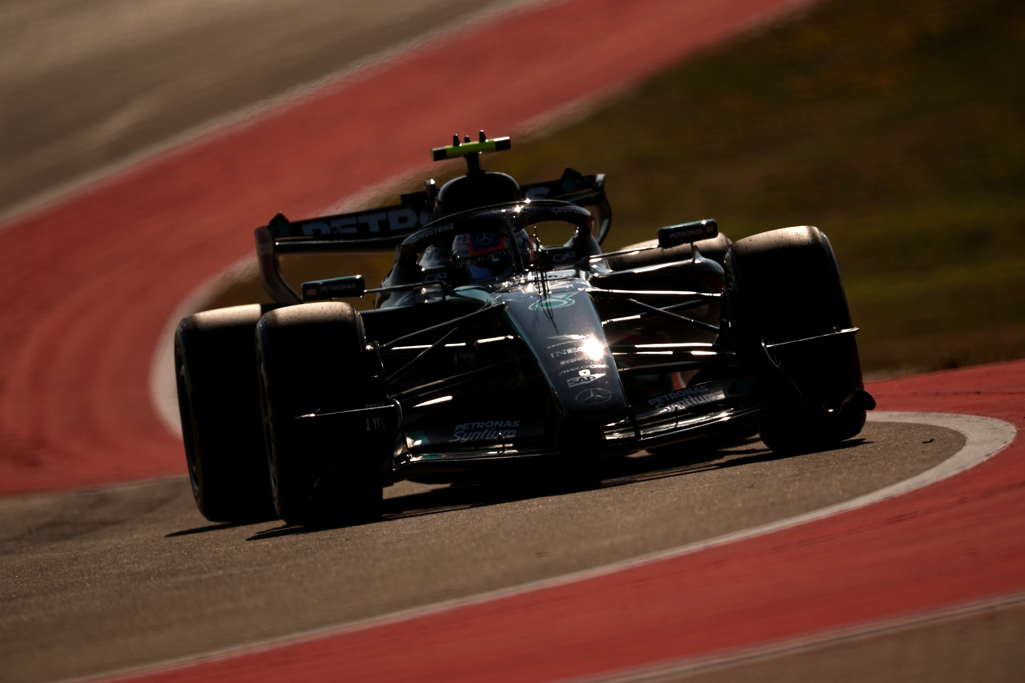 AUSTIN, TEXAS - OCTOBER 23: Andrea Kimi Antonelli of Italy driving the (12) Mercedes AMG Petronas