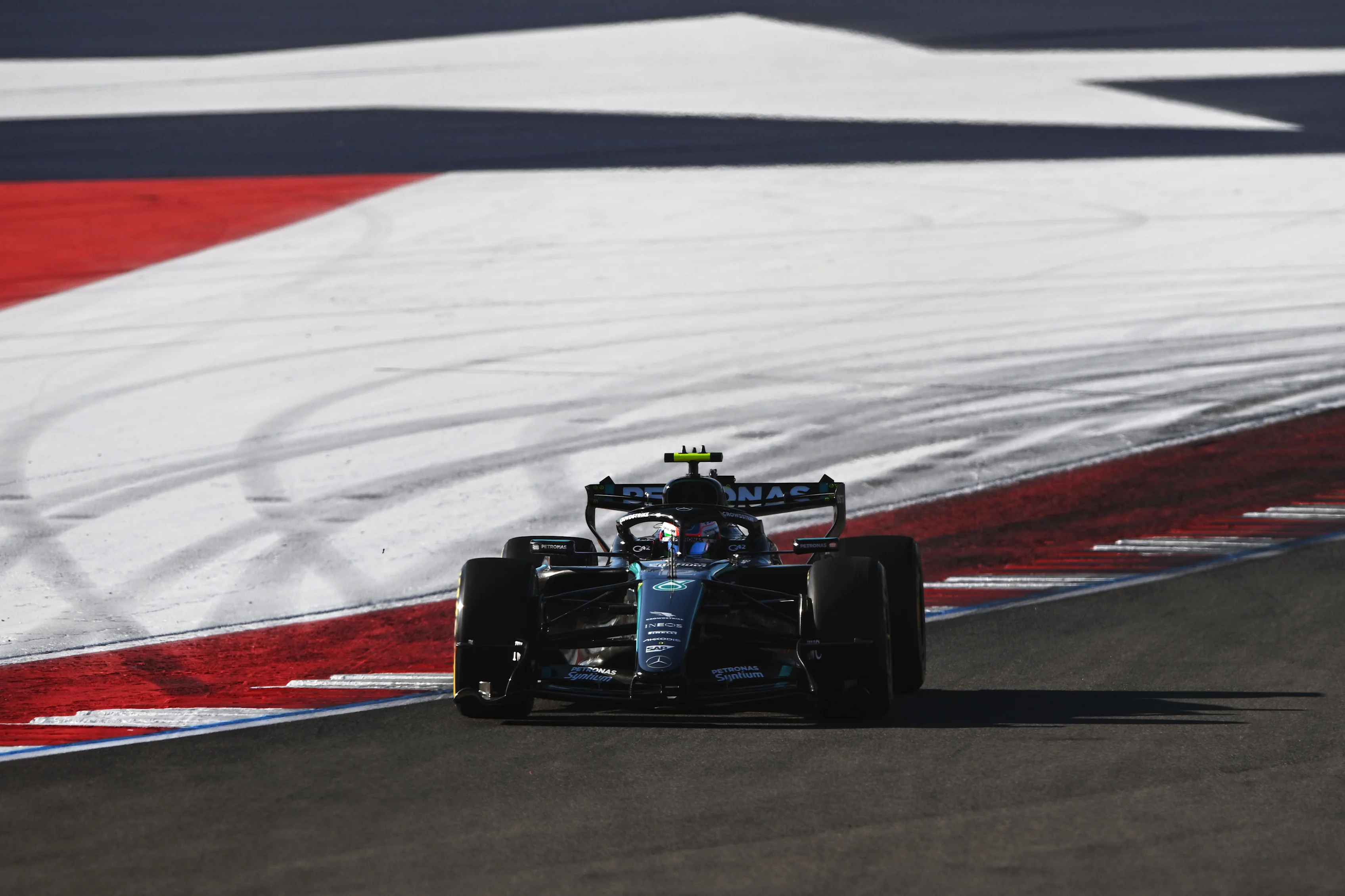 AUSTIN, TEXAS - OCTOBER 23: Andrea Kimi Antonelli of Italy driving the (12) Mercedes AMG Petronas