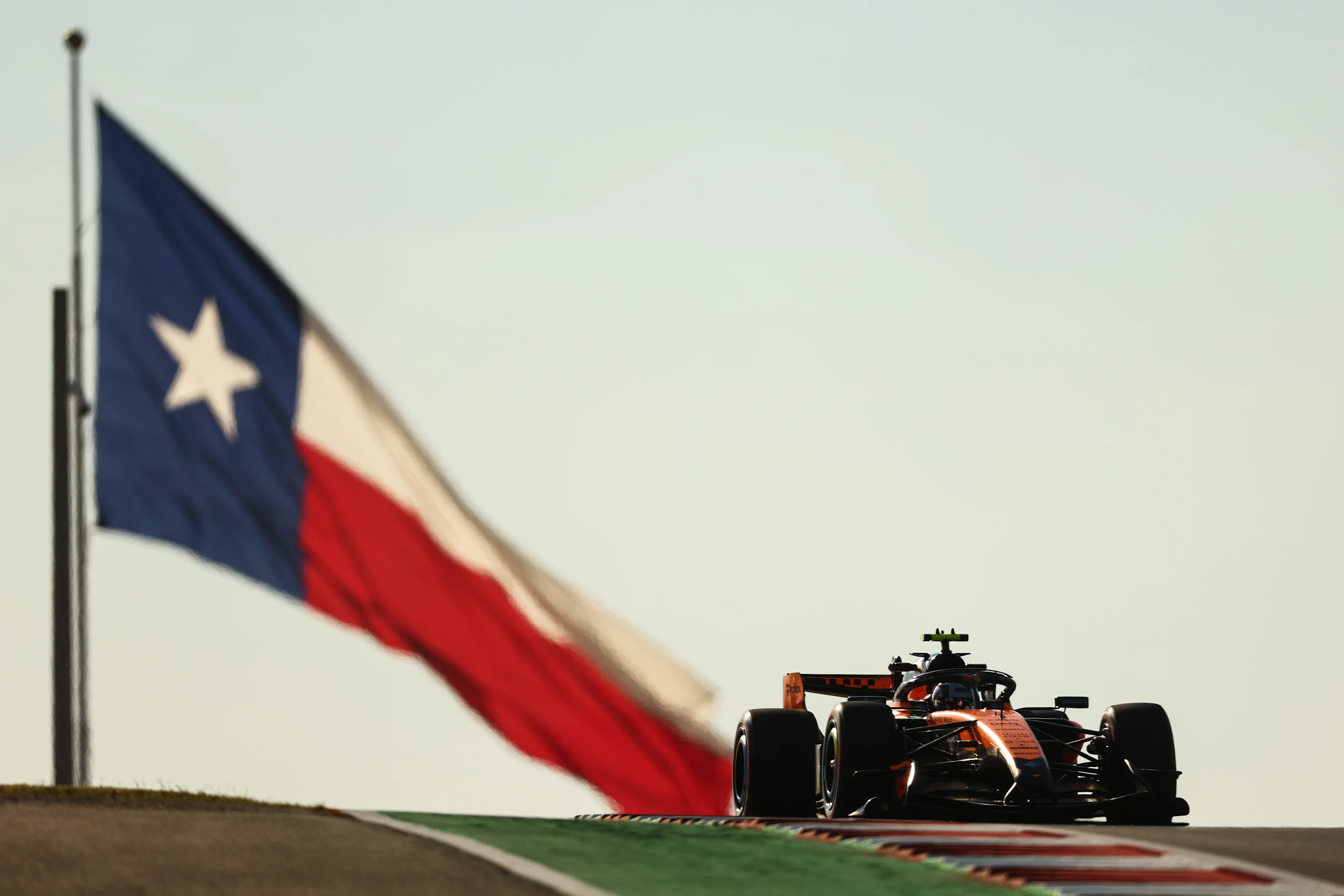AUSTIN, TEXAS - OCTOBER 23: Lando Norris of Great Britain driving the (1) McLaren MCL40 Mercedes on