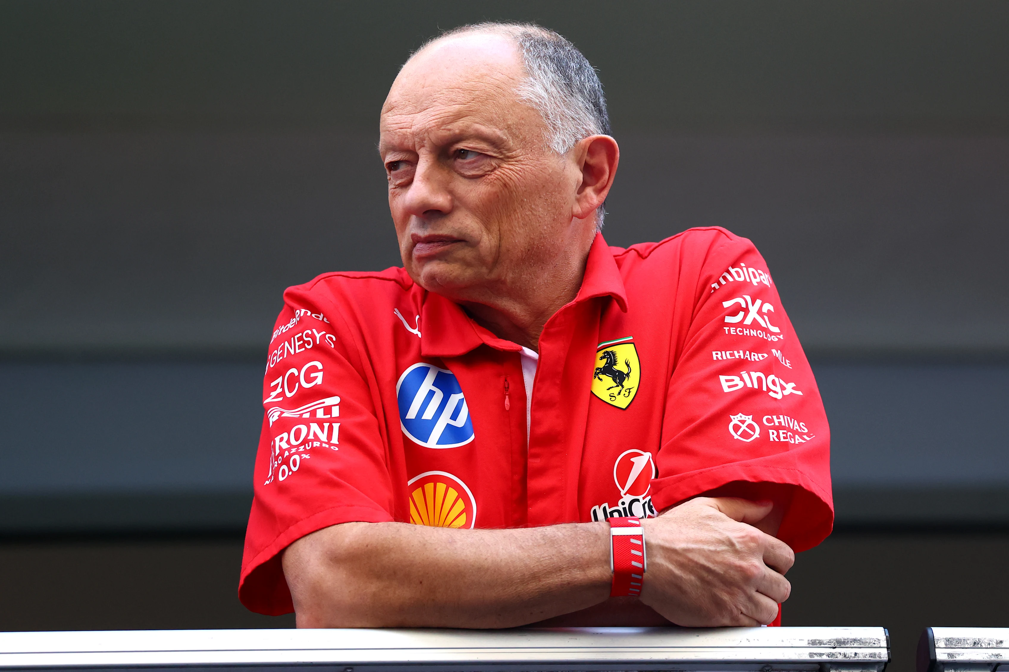 AUSTIN, TEXAS - OCTOBER 22: Frederic Vasseur, Team Principal of Scuderia Ferrari looks on in the