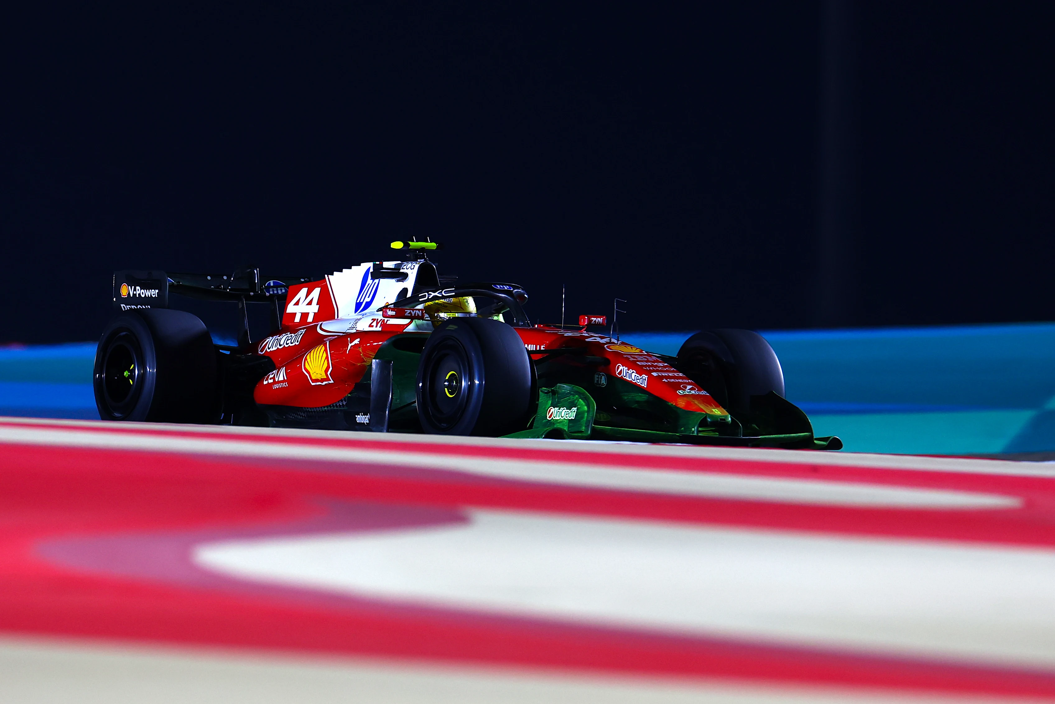 BAHRAIN, BAHRAIN - FEBRUARY 18: Lewis Hamilton of Great Britain driving the (44) Scuderia Ferrari