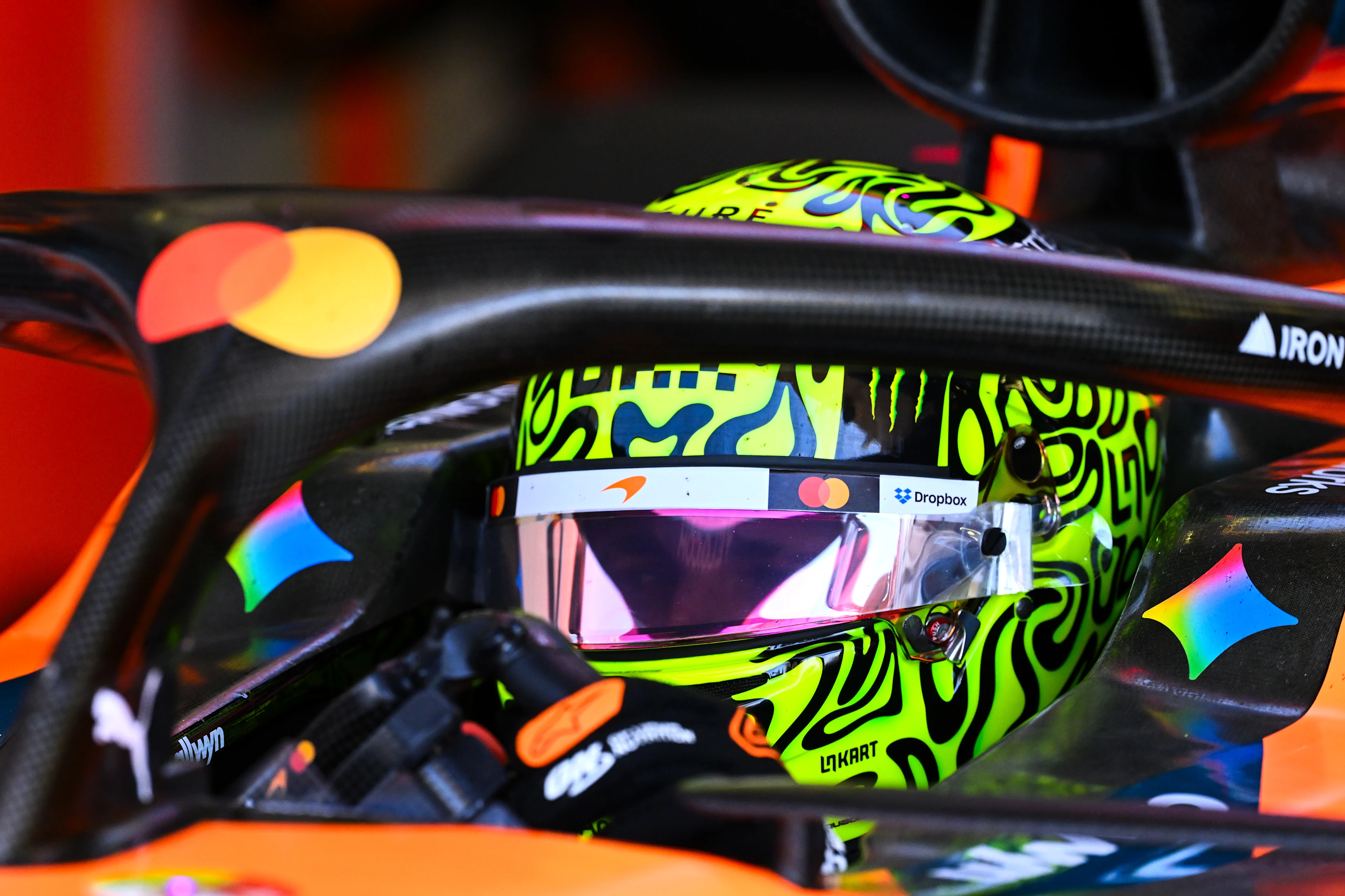 BAHRAIN, BAHRAIN - FEBRUARY 19: Lando Norris of Great Britain and McLaren prepares to drive during