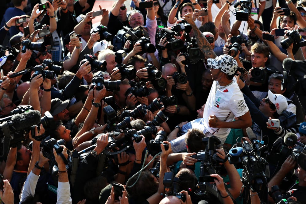 AUSTIN, TEXAS - NOVEMBER 03: 2019 Formula One World Drivers Champion Lewis Hamilton of Great