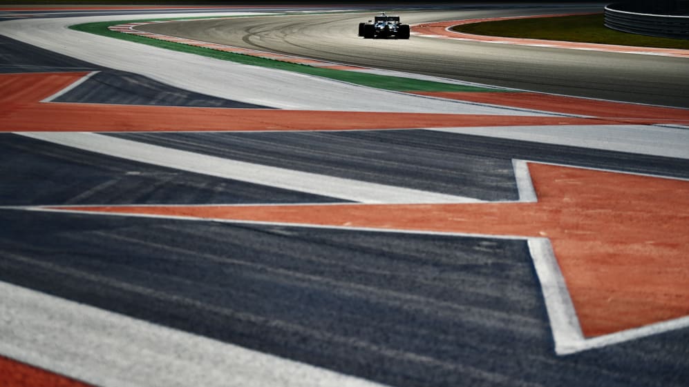 AUSTIN, TEXAS - OCTOBER 22: Lance Stroll of Canada driving the (18) Aston Martin AMR21 Mercedes