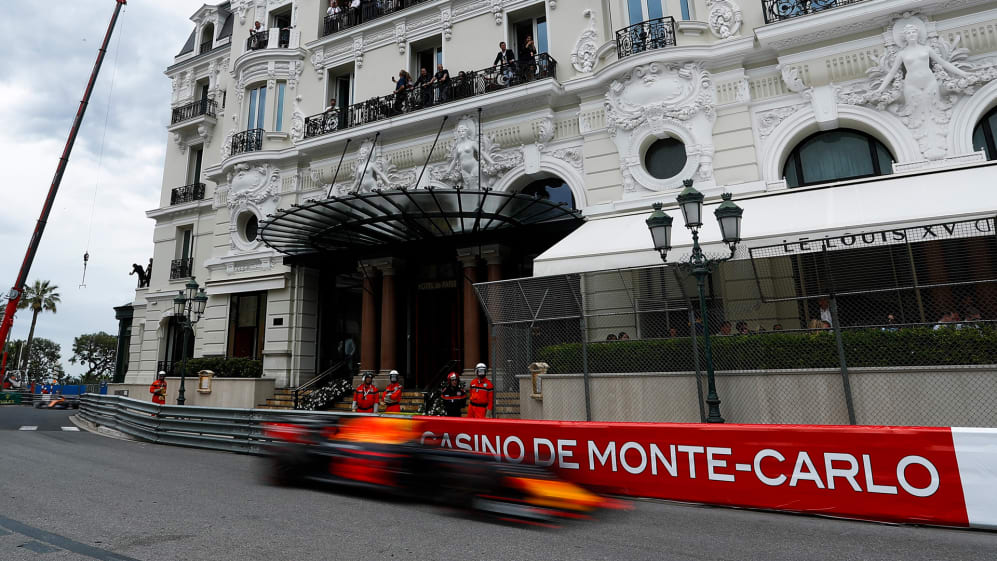 MONTE-CARLO, MONACO - MAY 26:Pierre Gasly of Aston Martin RedBull Racing passes for the Hotel de