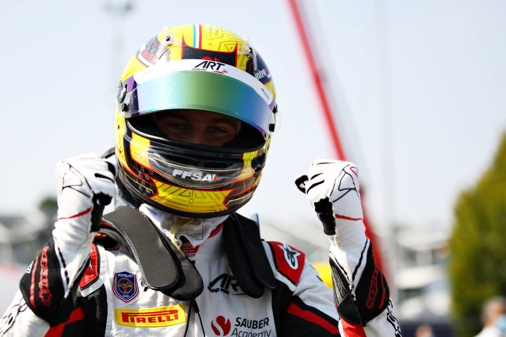 MONZA, ITALY - SEPTEMBER 04: Pole position qualifier Theo Pourchaire of France and ART Grand Prix