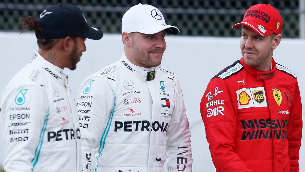 BARCELONA, SPAIN - FEBRUARY 19: Sebastian Vettel of Germany and Scuderia Ferrari, Valtteri Bottas