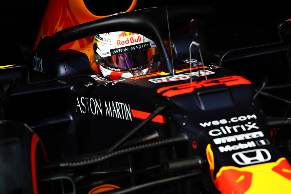 SOCHI, RUSSIA - SEPTEMBER 26: Max Verstappen of the Netherlands driving the (33) Aston Martin Red