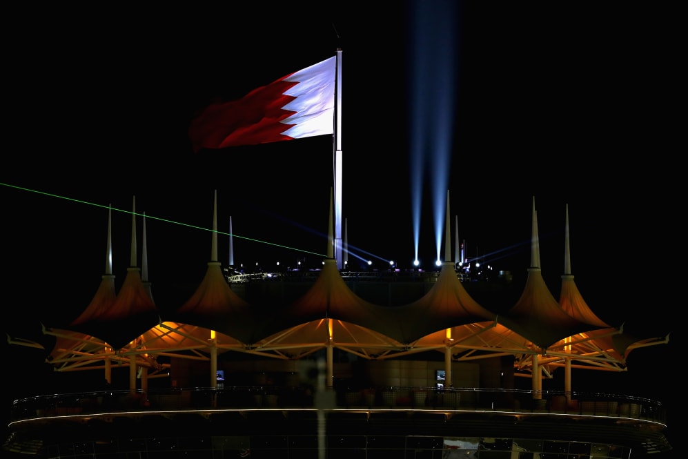 BAHRAIN, BAHRAIN - APRIL 06: A general view of the Bahrain circuit tower during practice for the