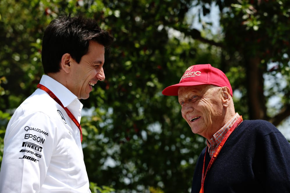 SHANGHAI, CHINA - APRIL 17: Mercedes GP Executive Director Toto Wolff talks with Mercedes GP