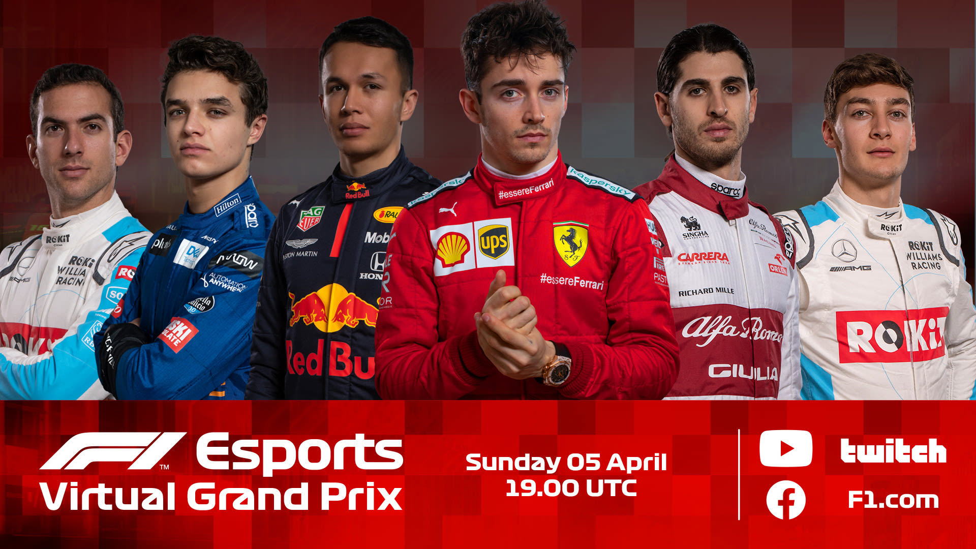 Charles Leclerc, Alex Albon and George Russell join the grid for this weekends F1 Esports Virtual Grand Prix Formula 1®