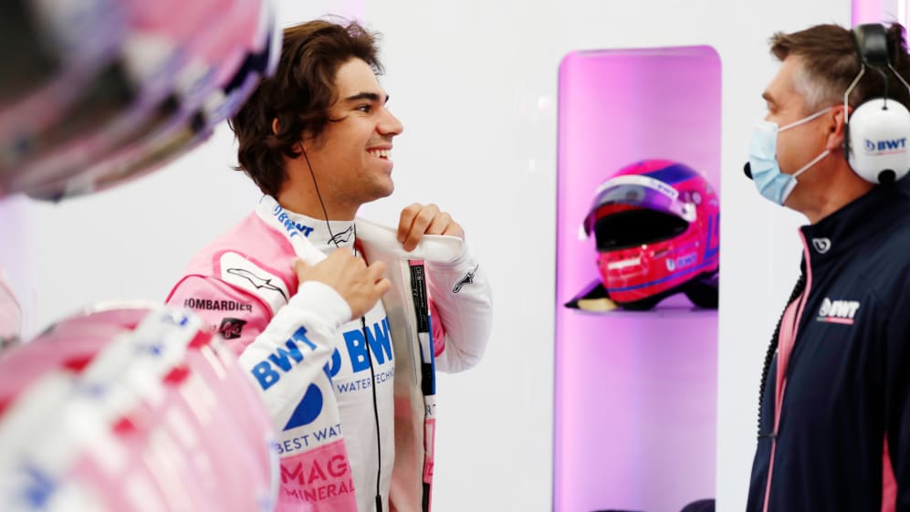 Lance Stroll, Racing Point, prepares in the