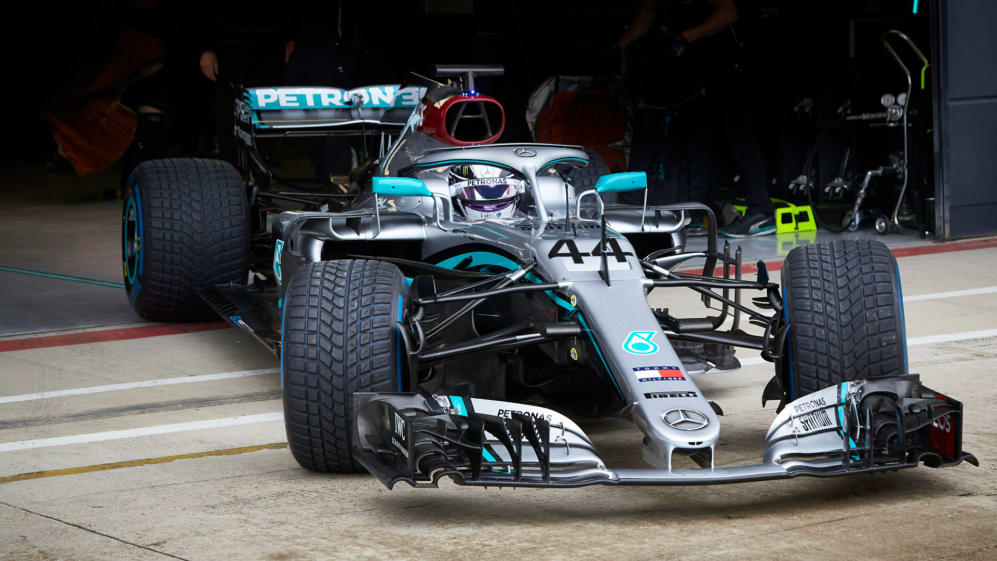 Lewis Hamilton back at the wheel at Silverstone as he prepares for