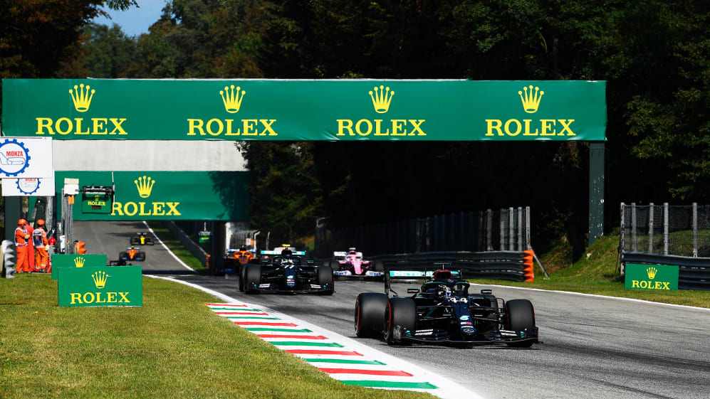 MONZA, ITALY - SEPTEMBER 06: Lewis Hamilton of Great Britain driving the (44) Mercedes AMG Petronas