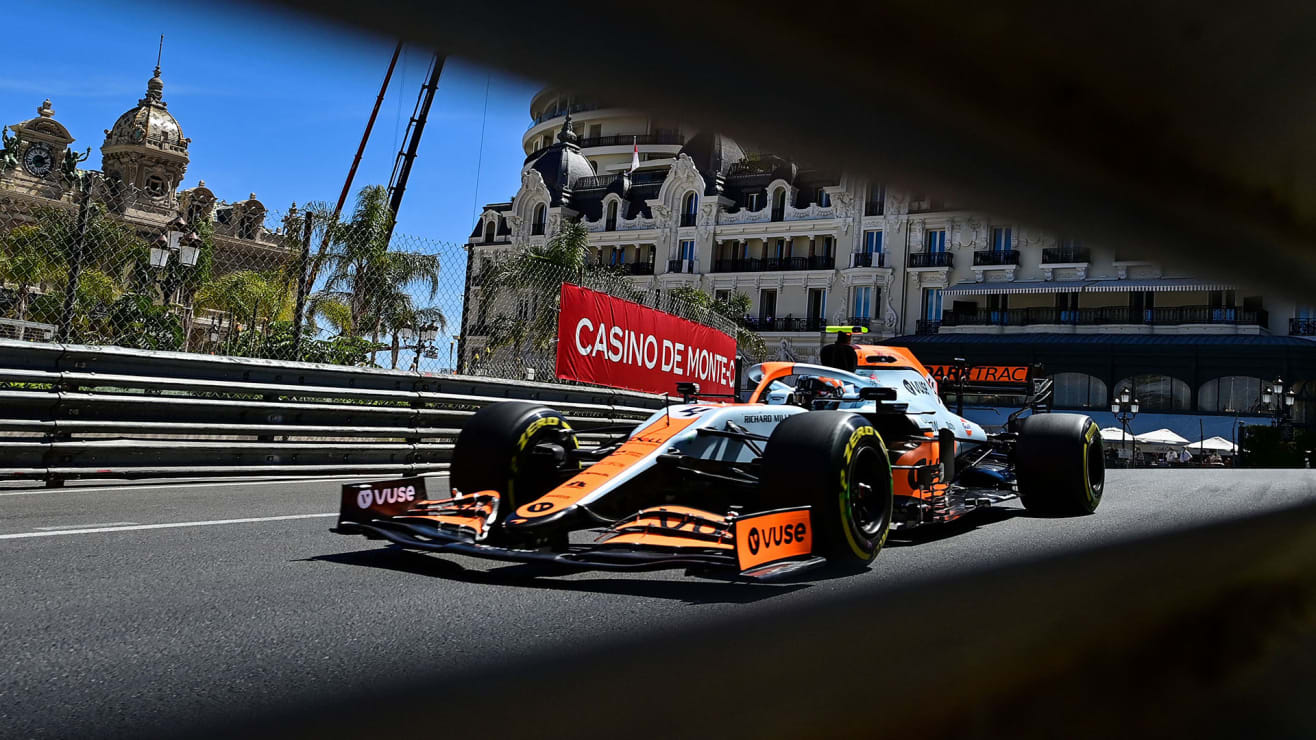 Monaco, Monte Carlo. 23rd May, 2021. Race trophy presenters on the podium.  23.05.2021. Formula 1 World Championship, Rd 5, Monaco Grand Prix, Monte  Carlo, Monaco, Race Day. Photo credit should read: XPB/Press