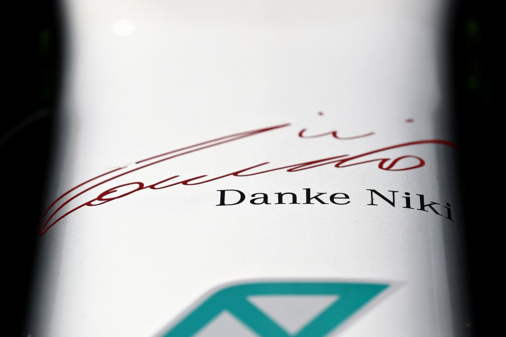MONTE-CARLO, MONACO - MAY 24: The Mercedes GP tribute to the late Niki Lauda is seen on their car