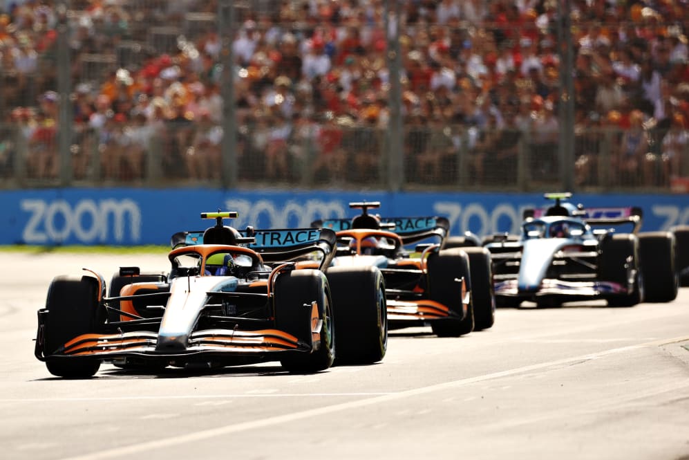 MELBOURNE, AUSTRALIA - APRIL 10: Lando Norris of Great Britain driving the (4) McLaren MCL36