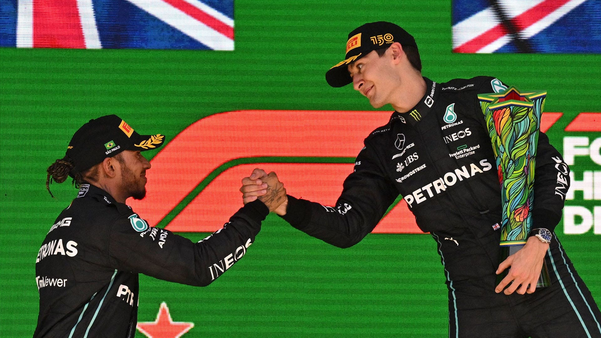 Russell leads home Hamilton for breakthrough Sao Paulo GP win