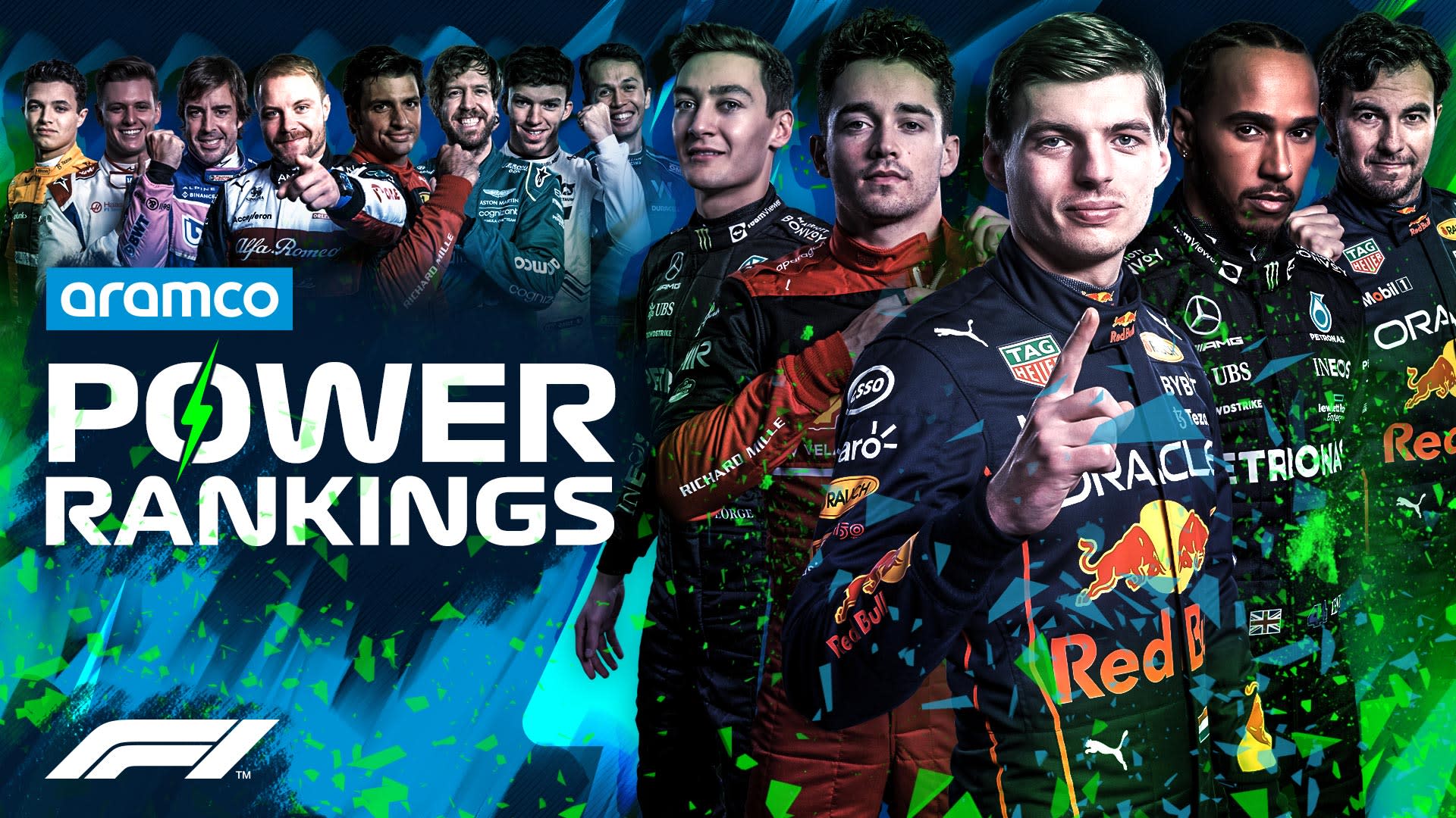 POWER RANKINGS How the drivers rank on the final overall leaderboard at the end of 2022 Formula 1®