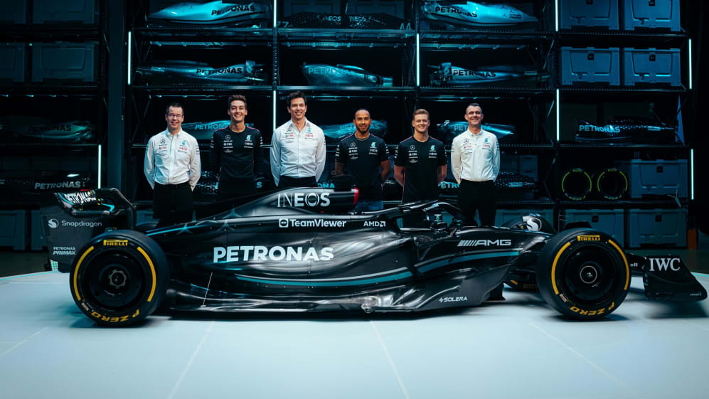 Mercedes returns to black livery as team launches W14 F1 car