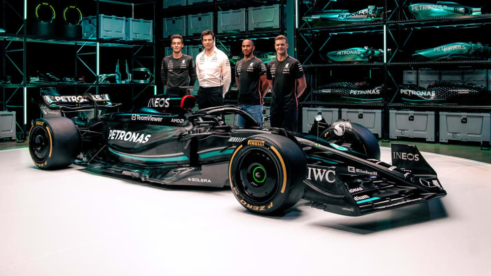 Mercedes returns to black livery as team launches W14 F1 car