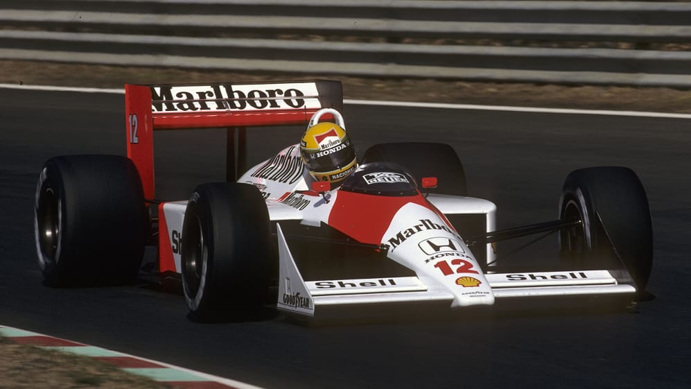 Ayrton Senna, McLaren-Honda MP4/4, Grand Prix of Portugal, Estoril, 25 September 1988. (Photo by